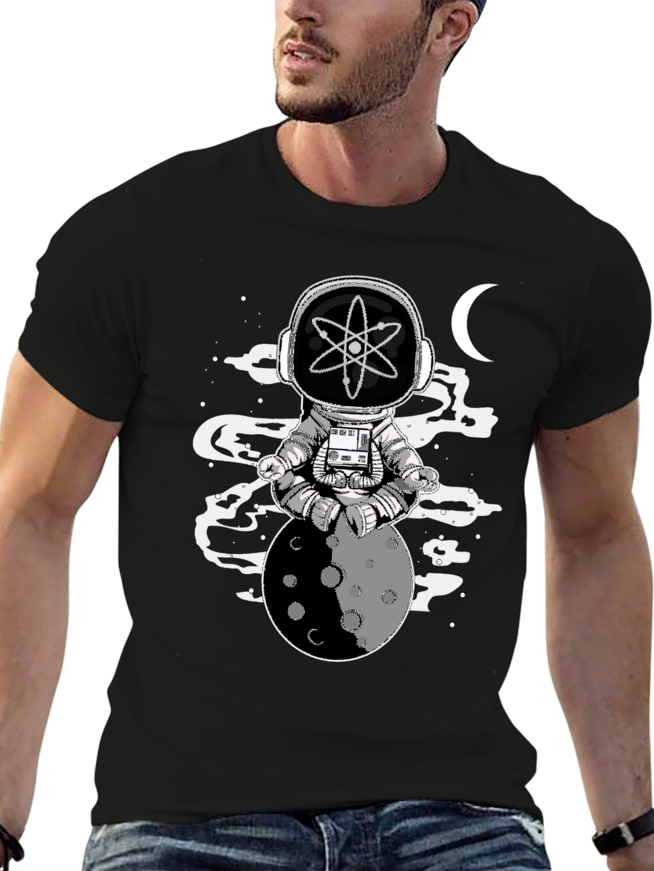 Astronaut Atom Moon Graphic T-Shirt
