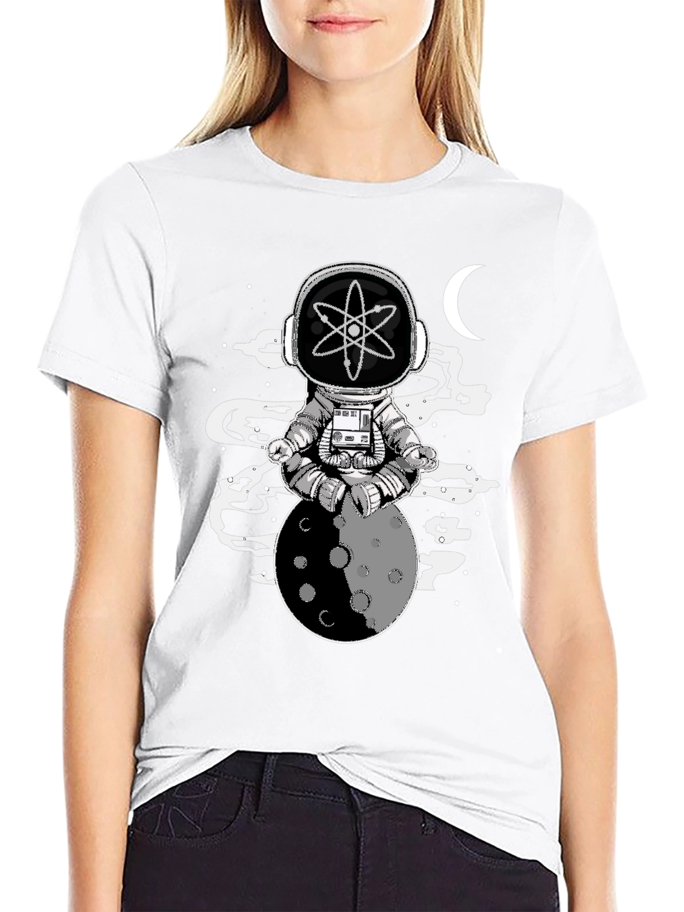 Astronaut Atom Moon Graphic T-Shirt