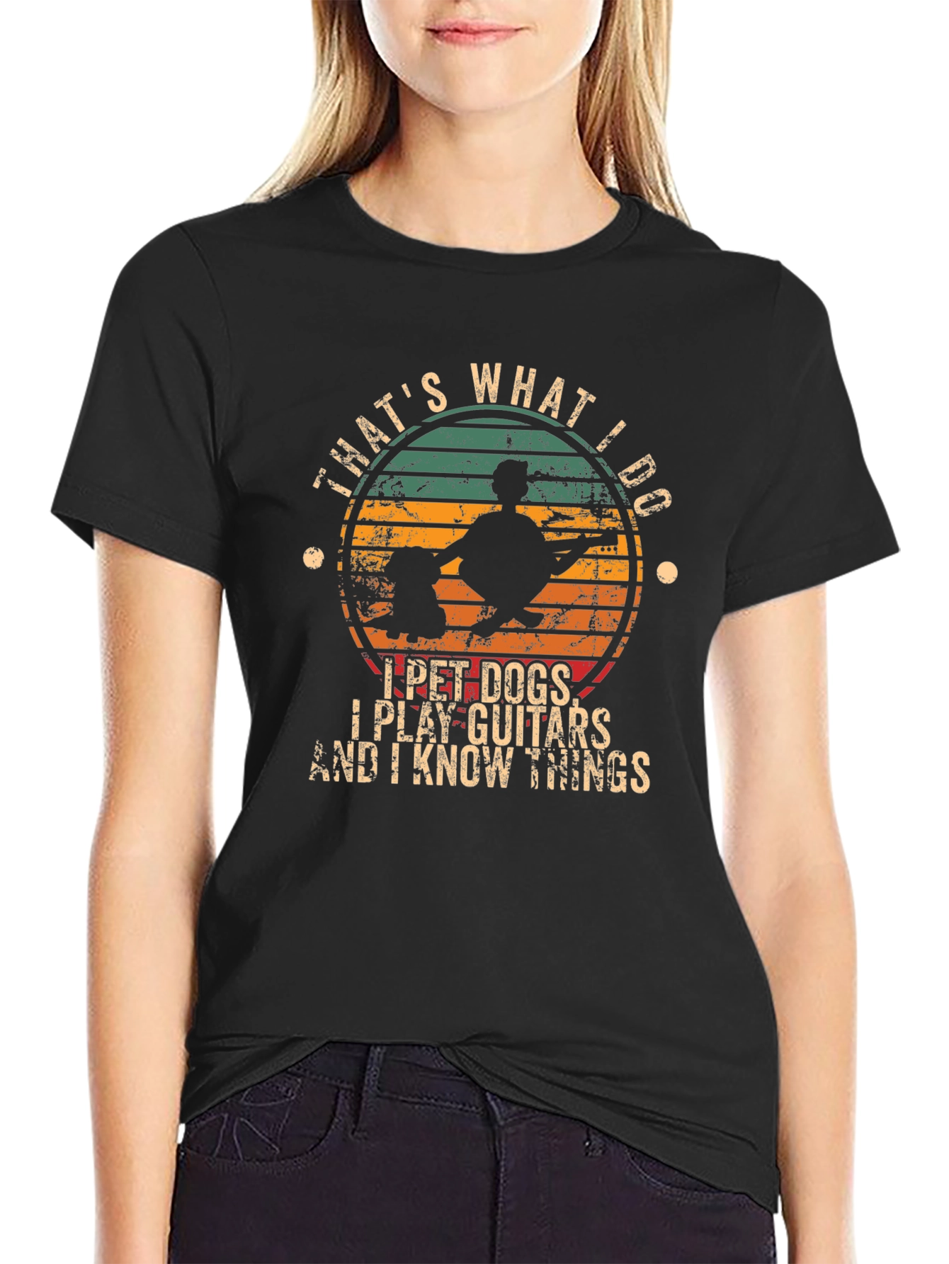 I Pet Dogs Play Guitar T-Shirt