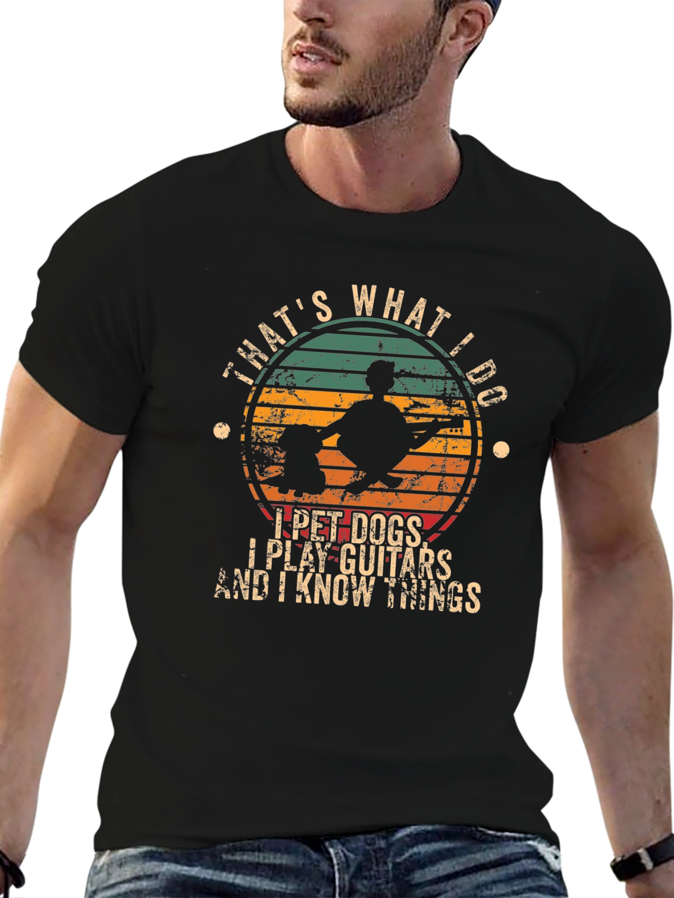 I Pet Dogs Play Guitar T-Shirt