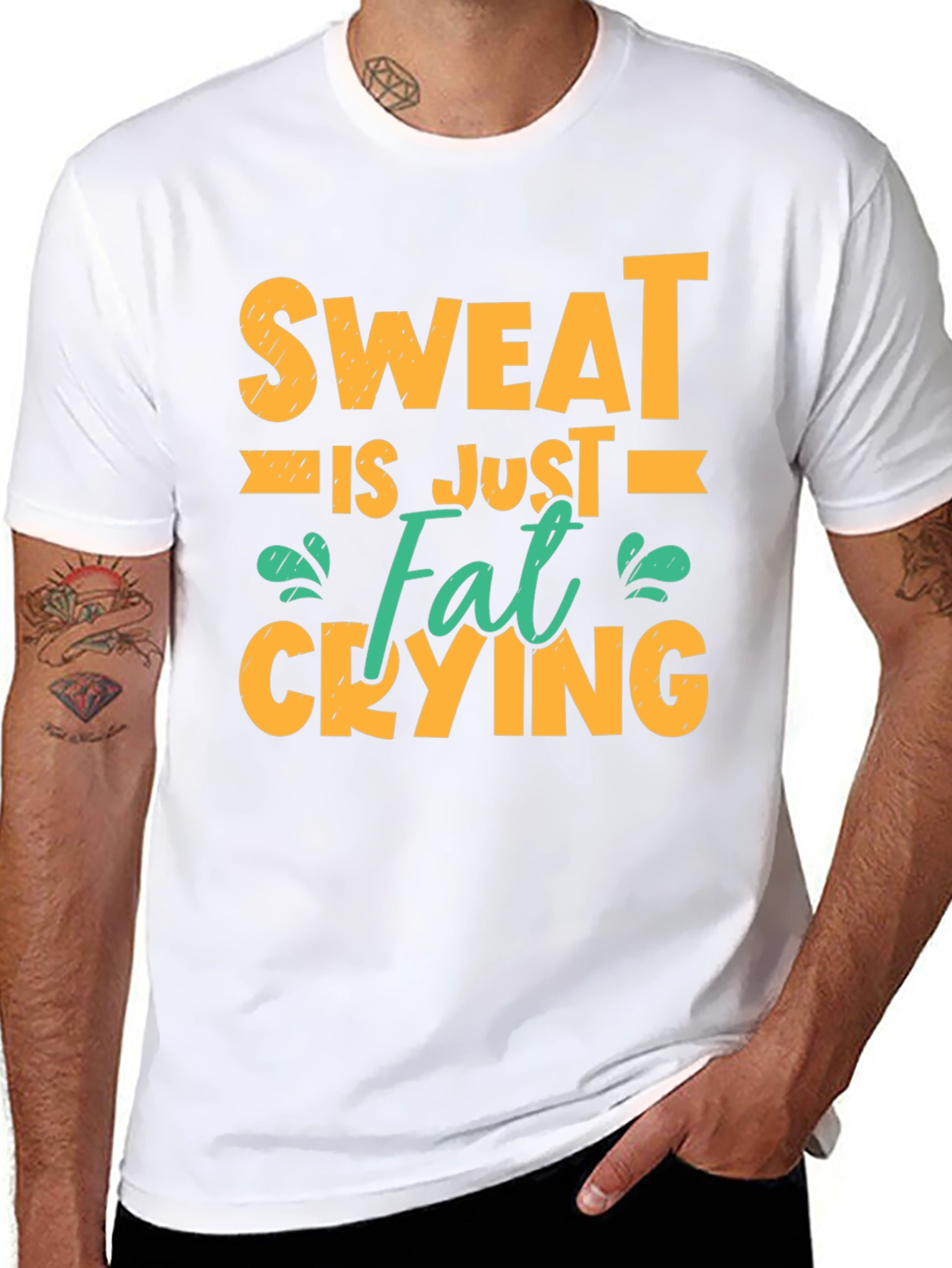 Sweat is Just Fat Crying Graphic T-Shirt