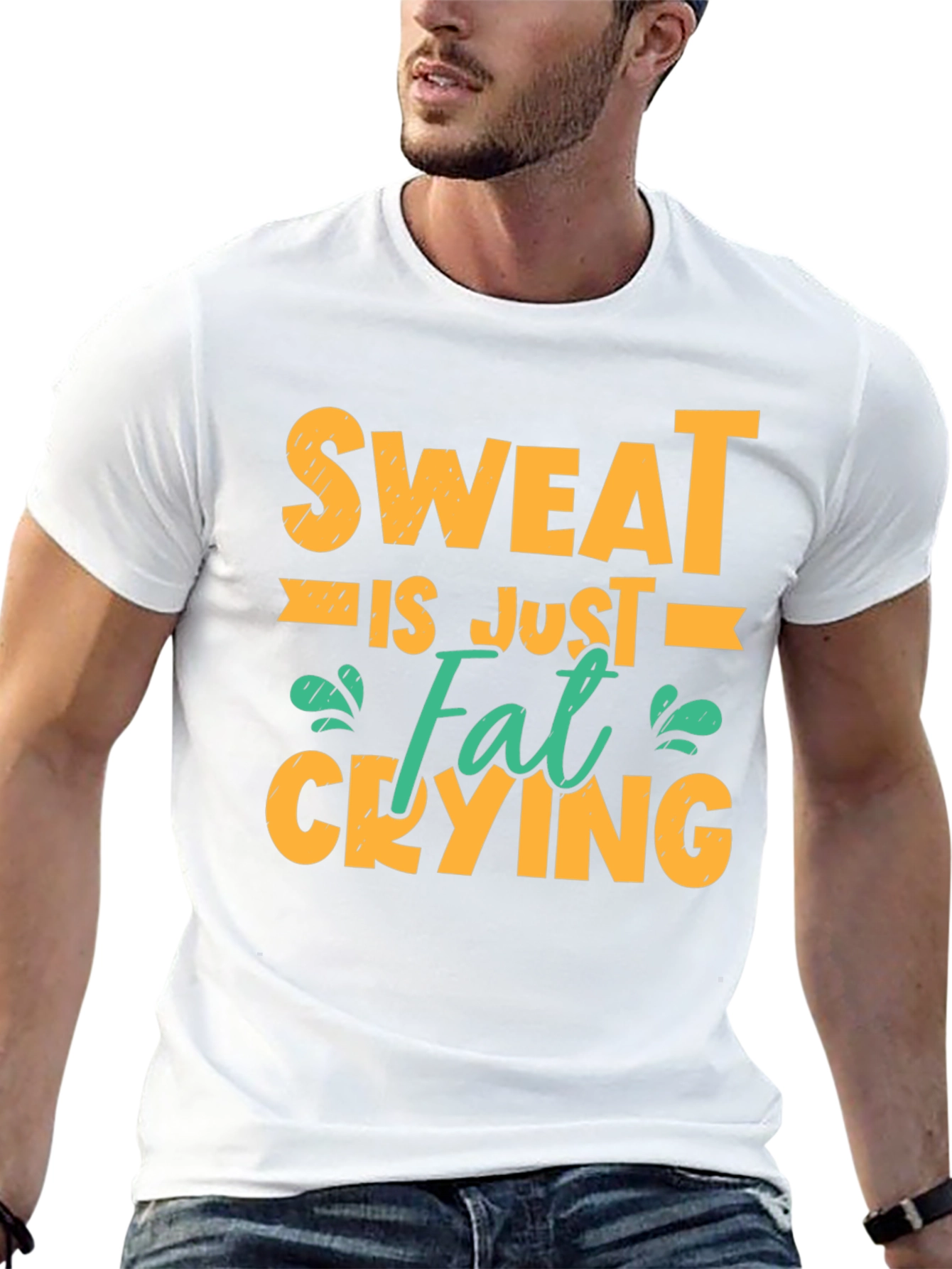 Sweat is Just Fat Crying Graphic T-Shirt