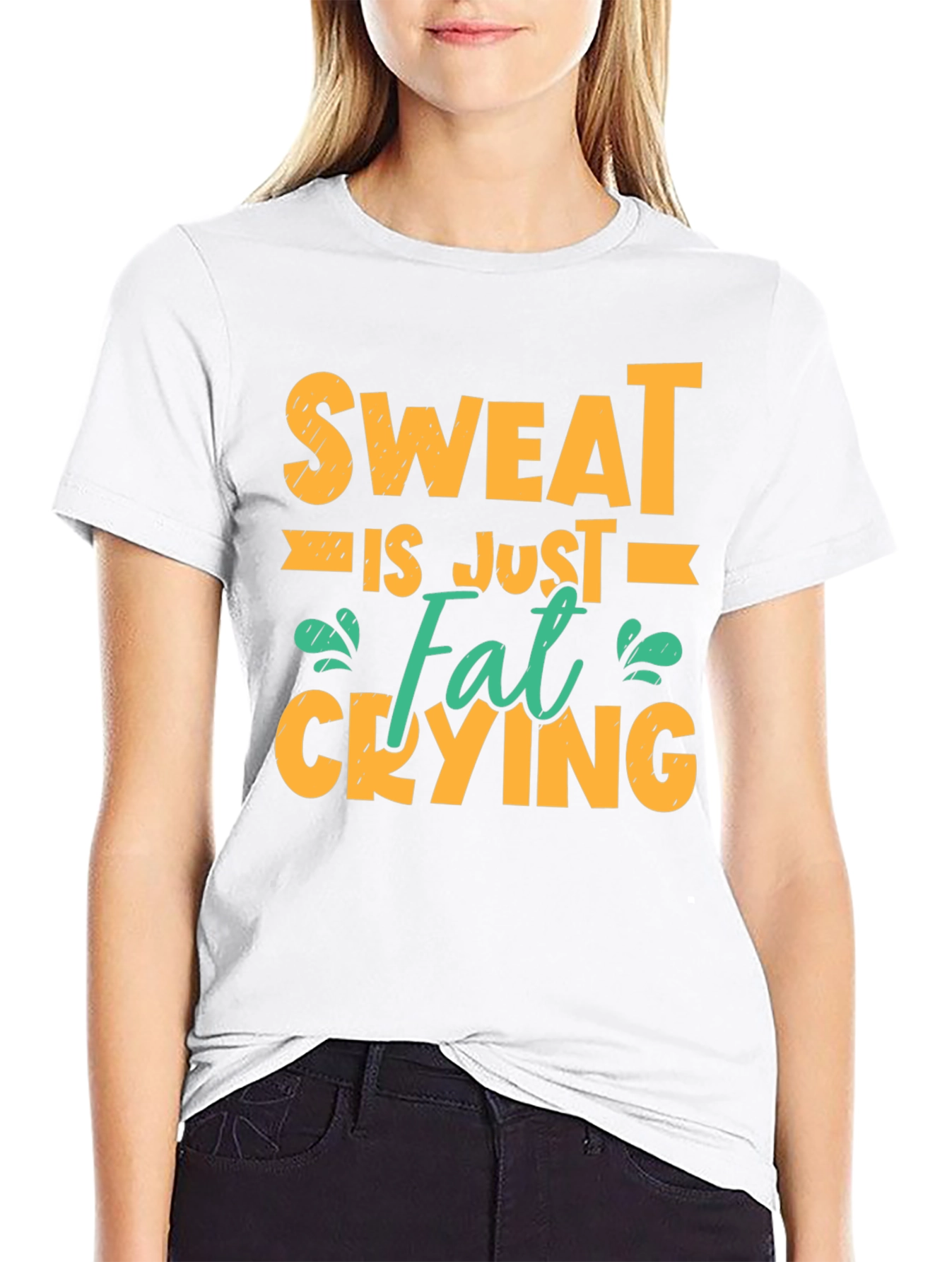 Sweat is Just Fat Crying Graphic T-Shirt