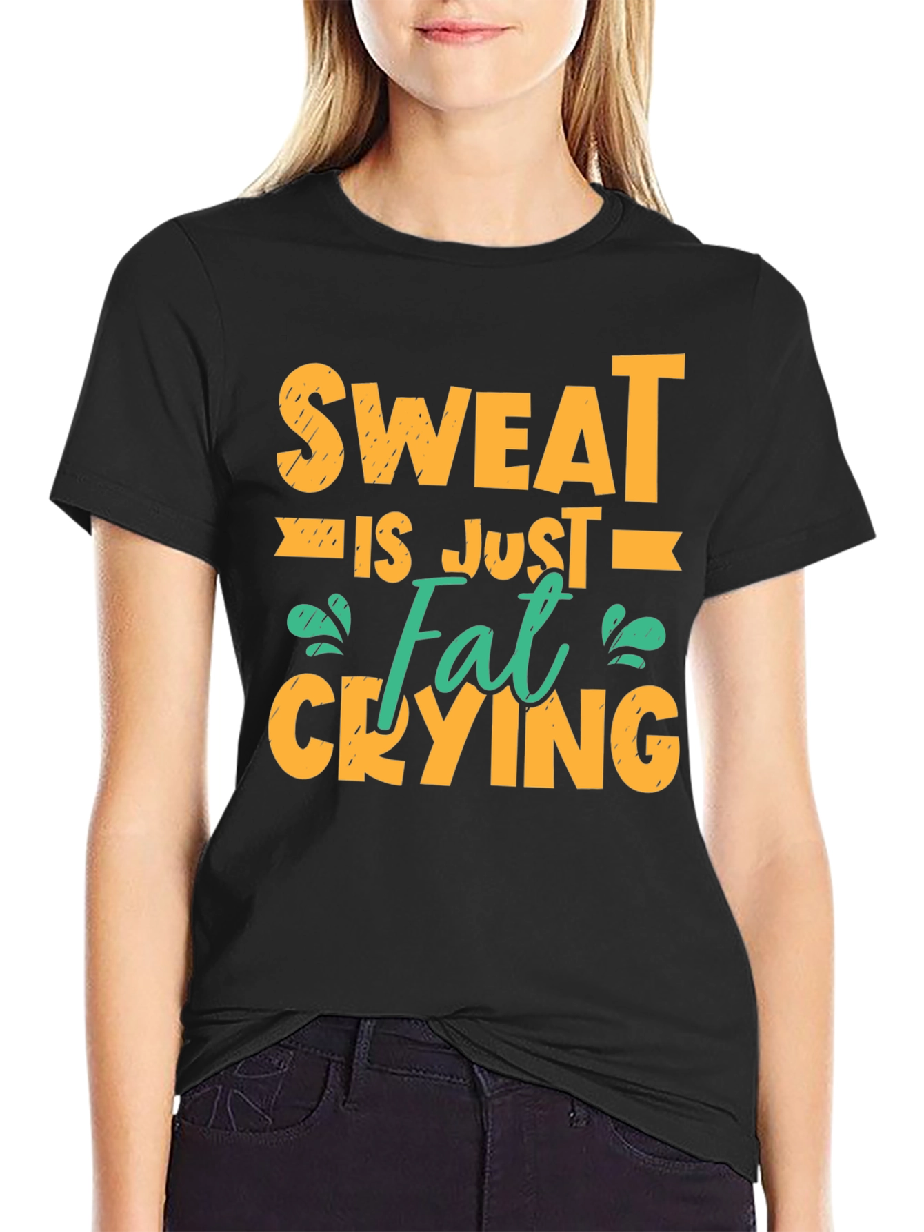 Sweat is Just Fat Crying Graphic T-Shirt