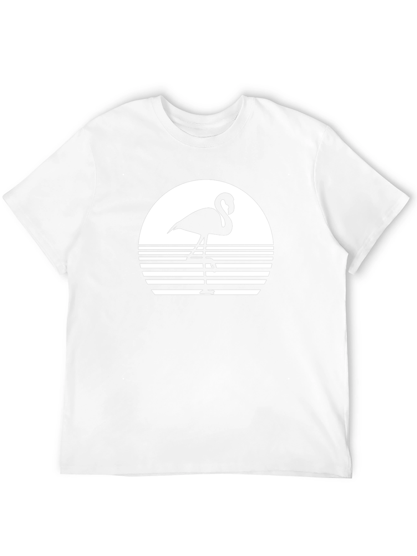 Retro Flamingo Sunset Graphic Tee - Black
