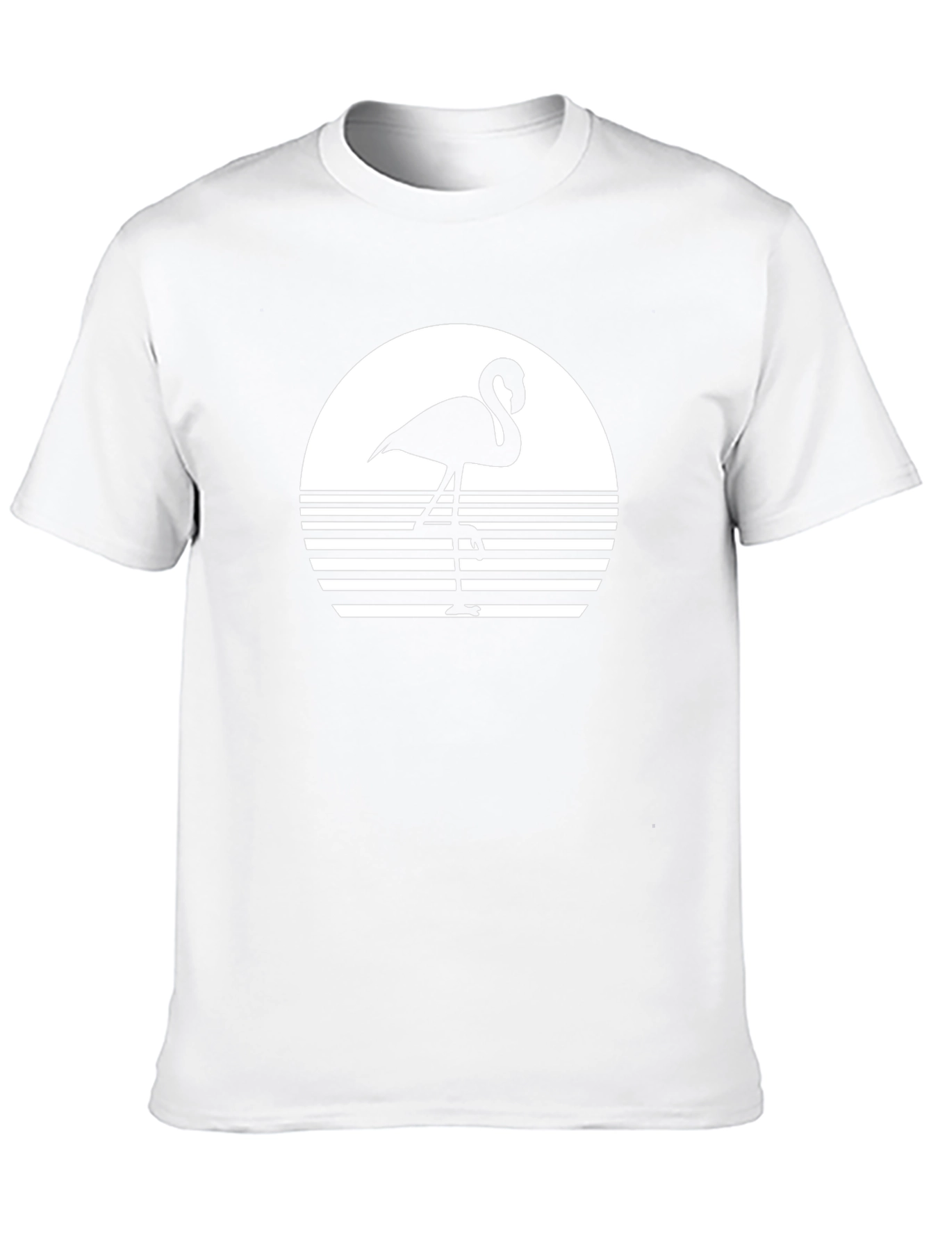 Retro Flamingo Sunset Graphic Tee - Black