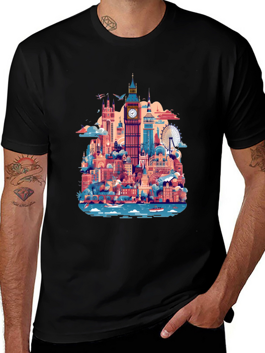 London Skyline Graphic Tee - Black