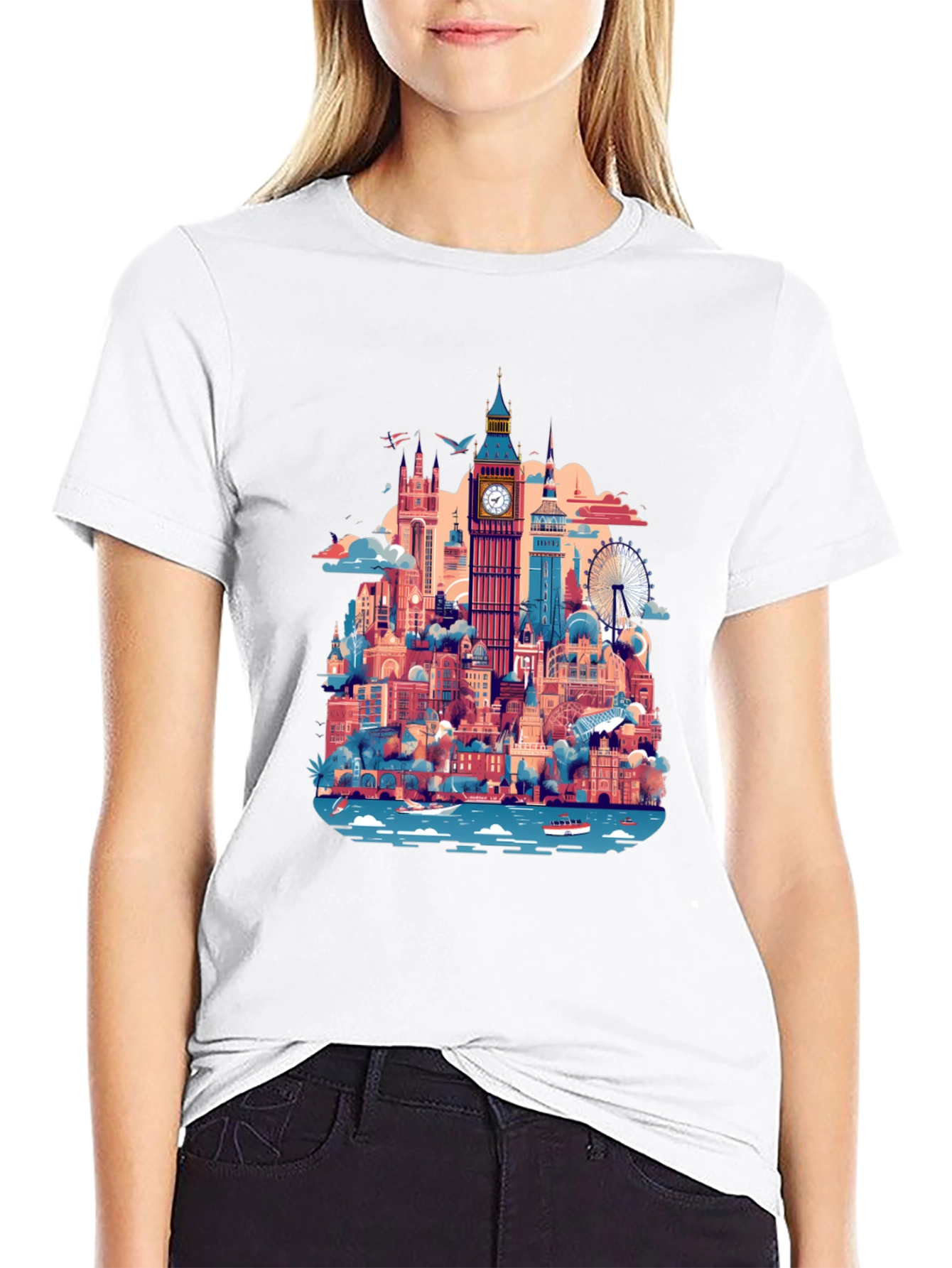 London Skyline Graphic Tee - Black