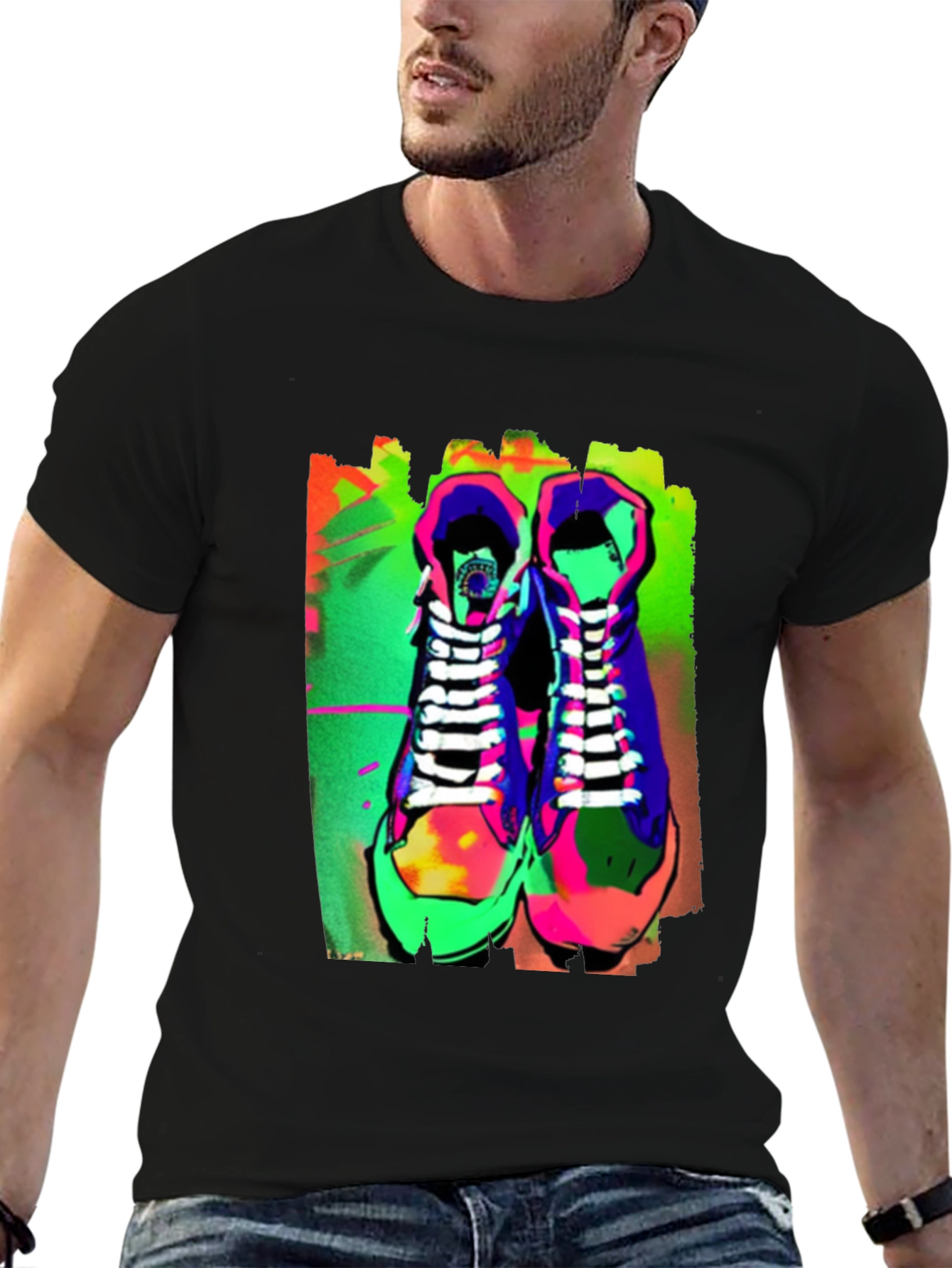 Neon Sneaker Graphic Tee - Streetwear Style