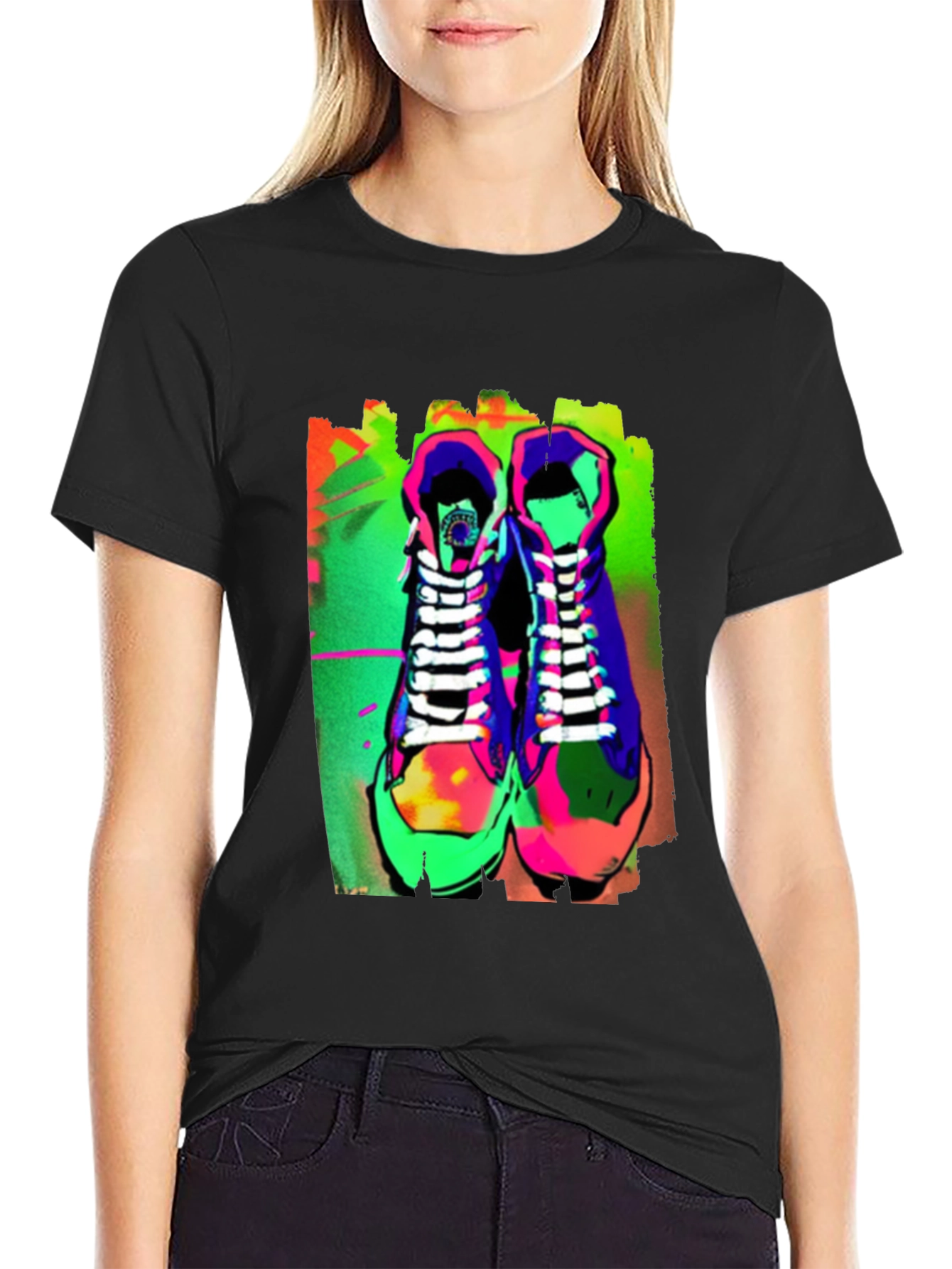 Neon Sneaker Graphic Tee - Streetwear Style