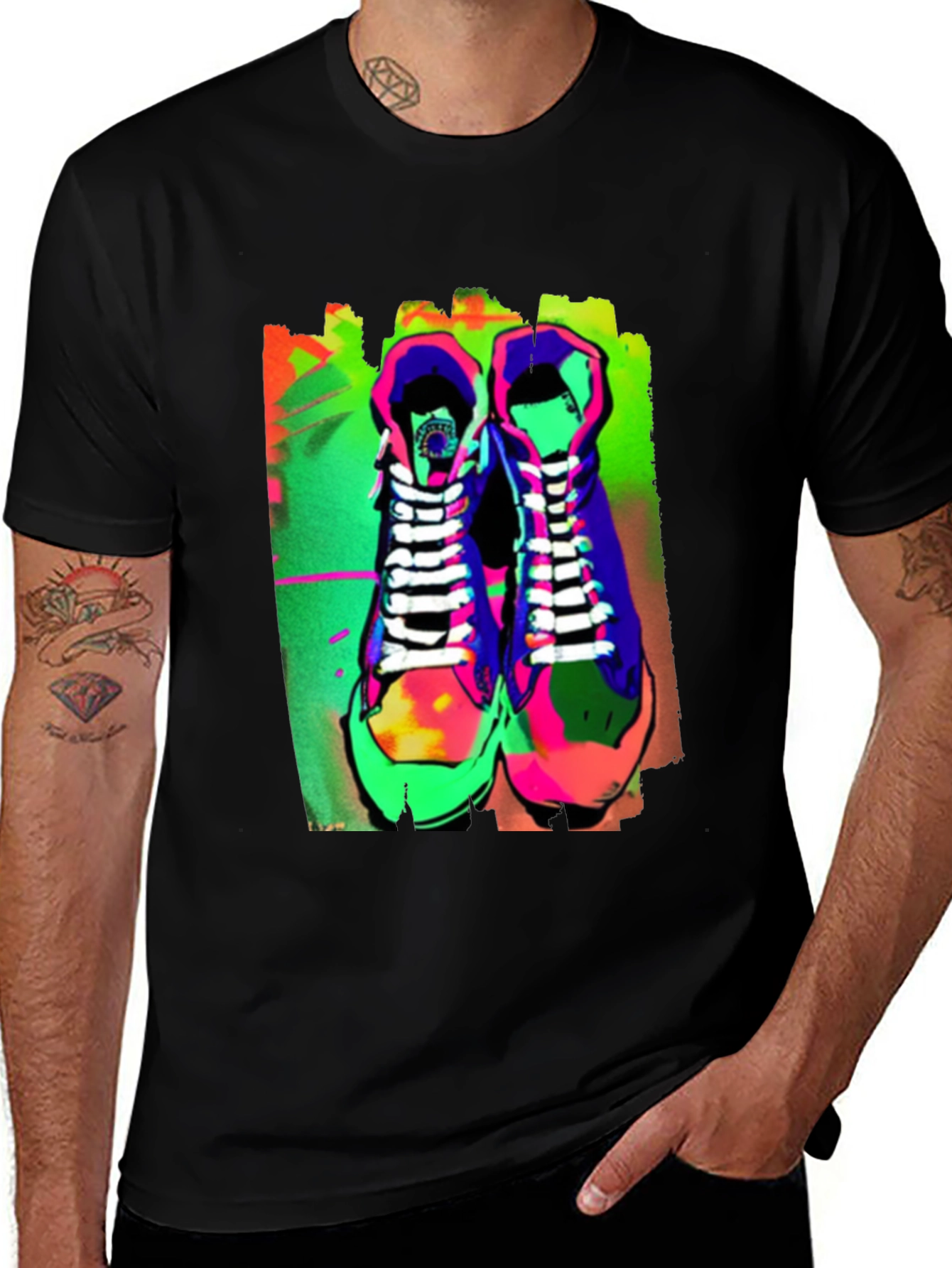 Neon Sneaker Graphic Tee - Streetwear Style