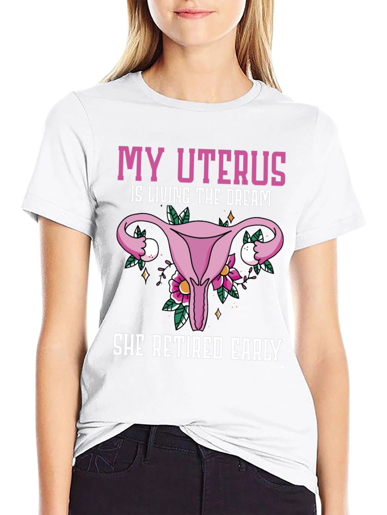 Uterus Retired Early T-Shirt Funny Womens Health Tee