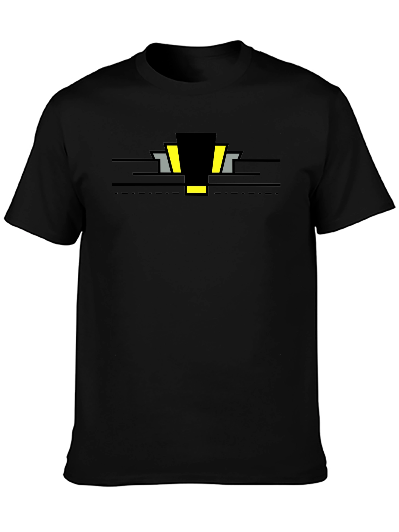 Abstract Geometric Black T-Shirt