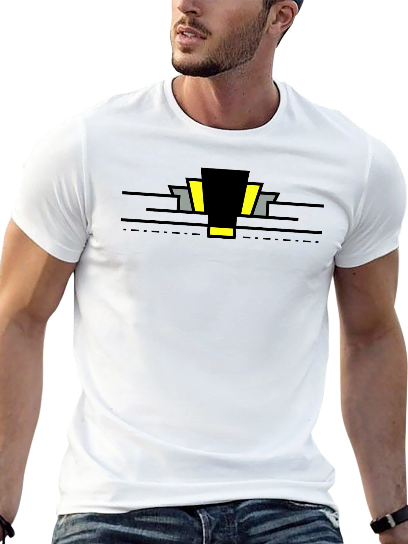 Abstract Geometric Black T-Shirt