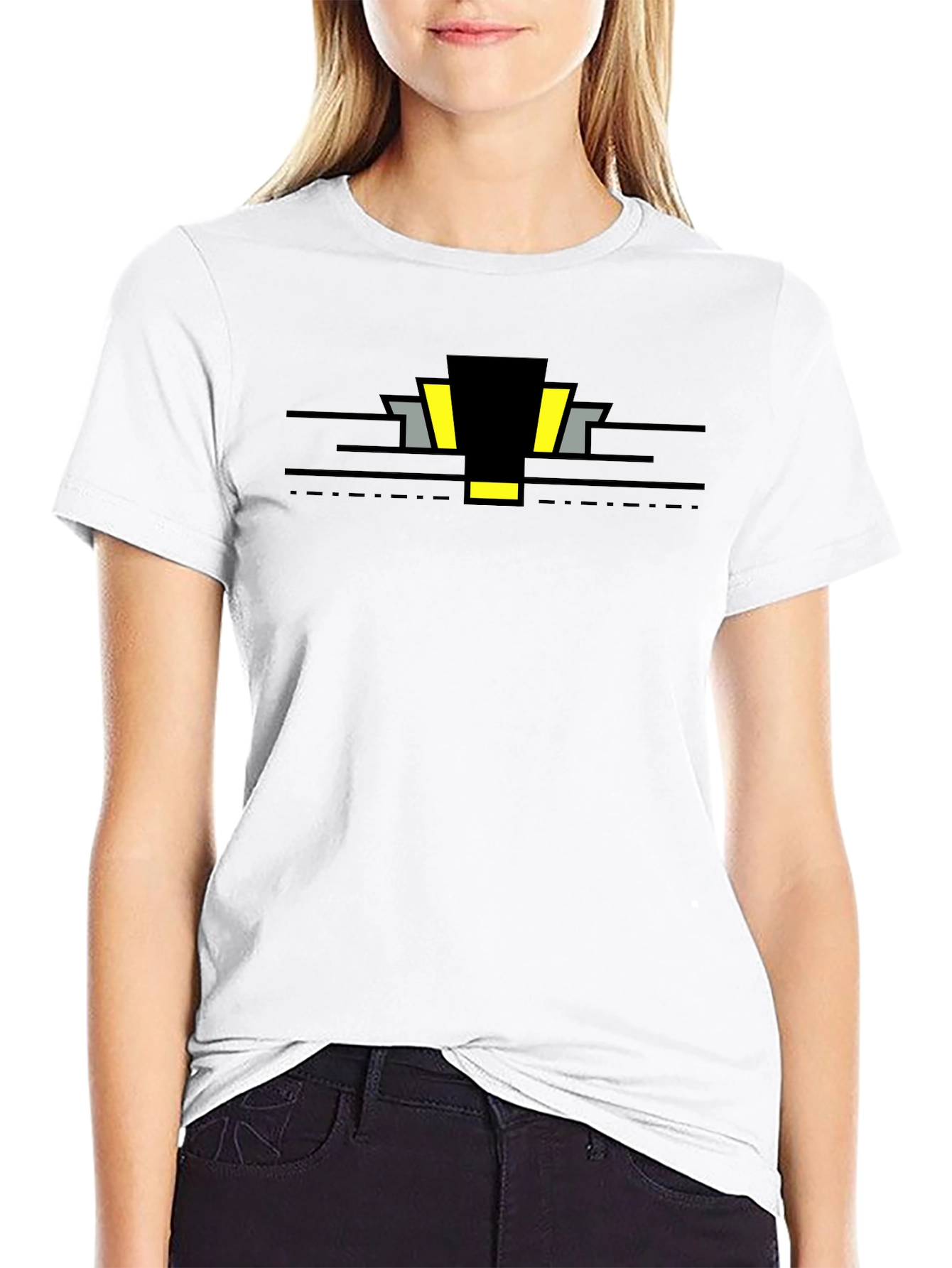 Abstract Geometric Black T-Shirt