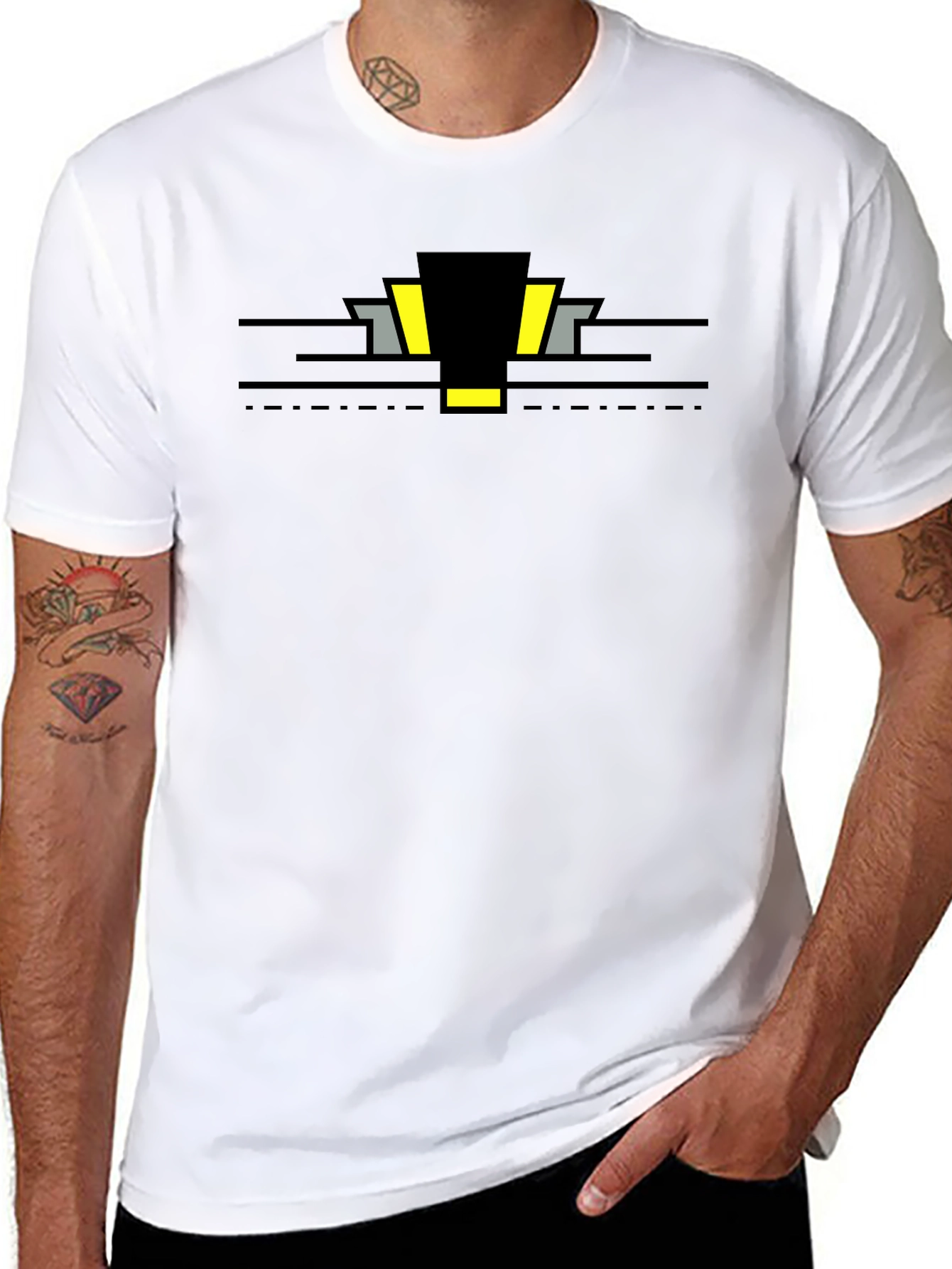 Abstract Geometric Black T-Shirt