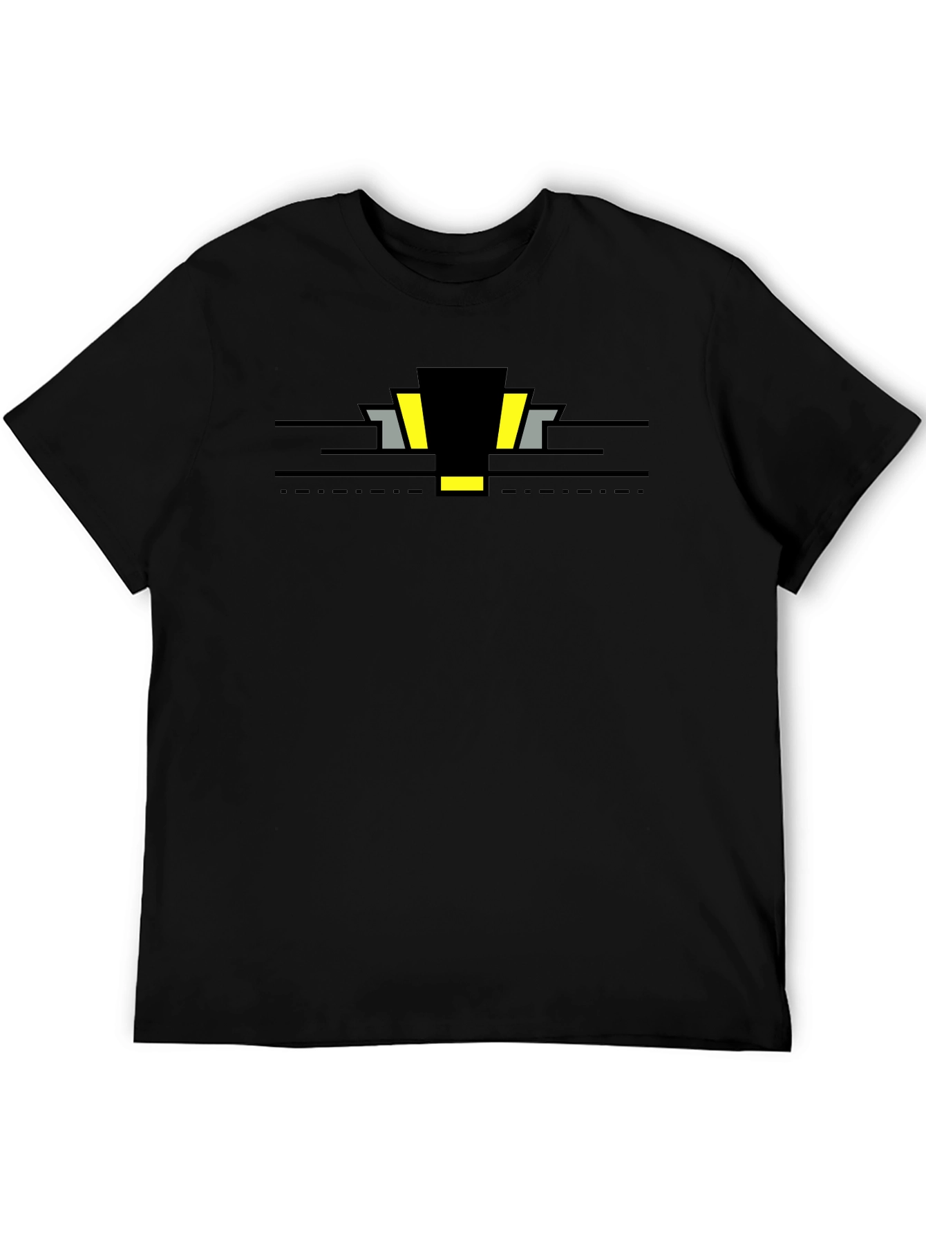 Abstract Geometric Black T-Shirt