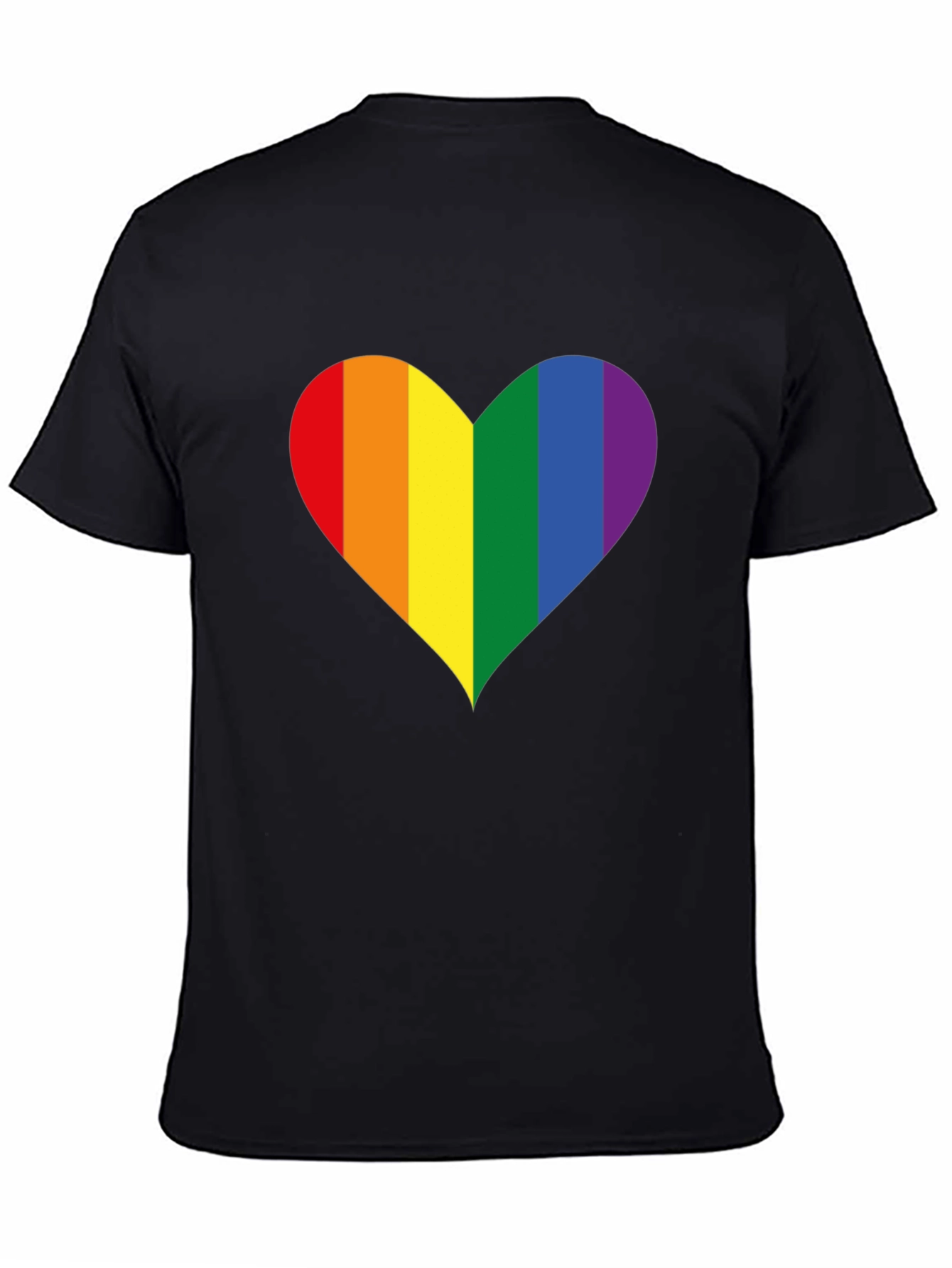 Pride Heart Graphic Tee - Black Cotton Blend
