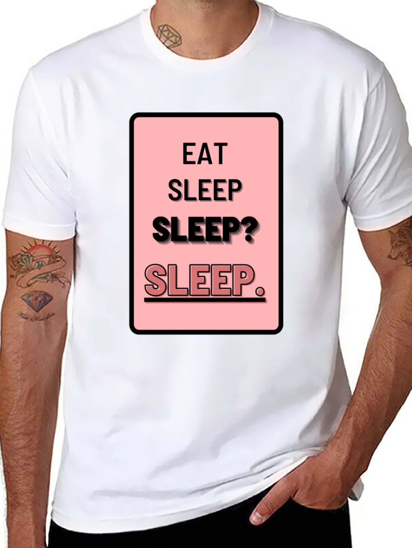 Eat Sleep Sleep? Funny Mens Black T-Shirt