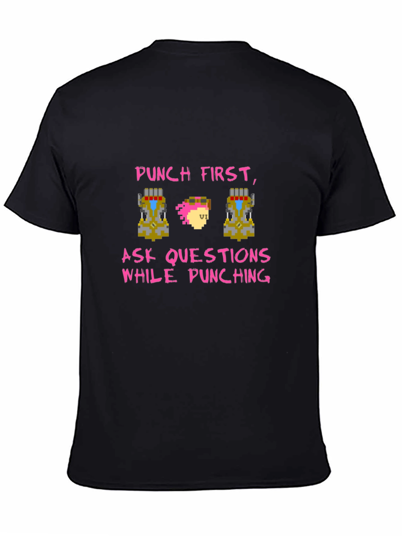 Punch First Pixel Art Tee - Gamer Style