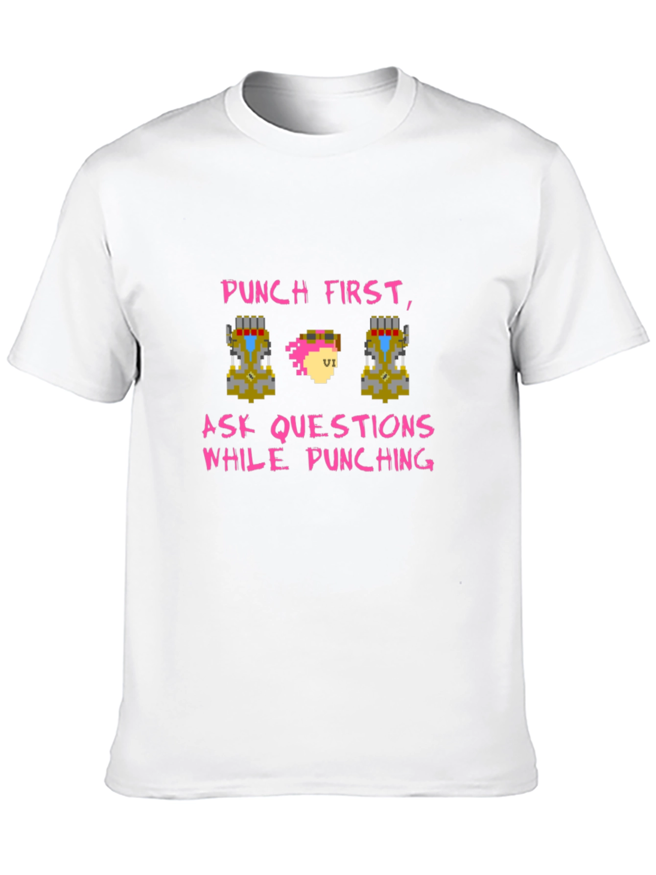 Punch First Pixel Art Tee - Gamer Style