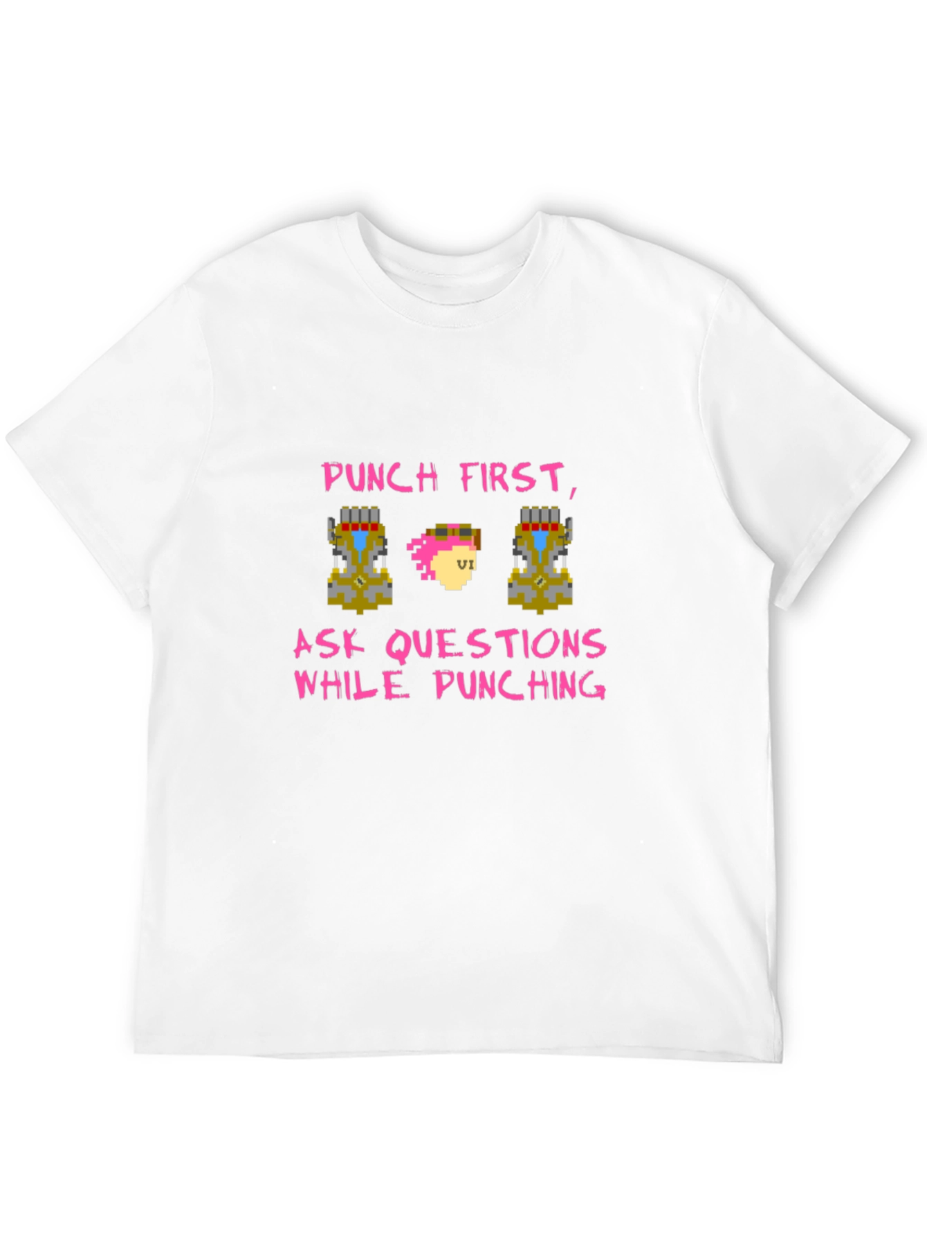 Punch First Pixel Art Tee - Gamer Style