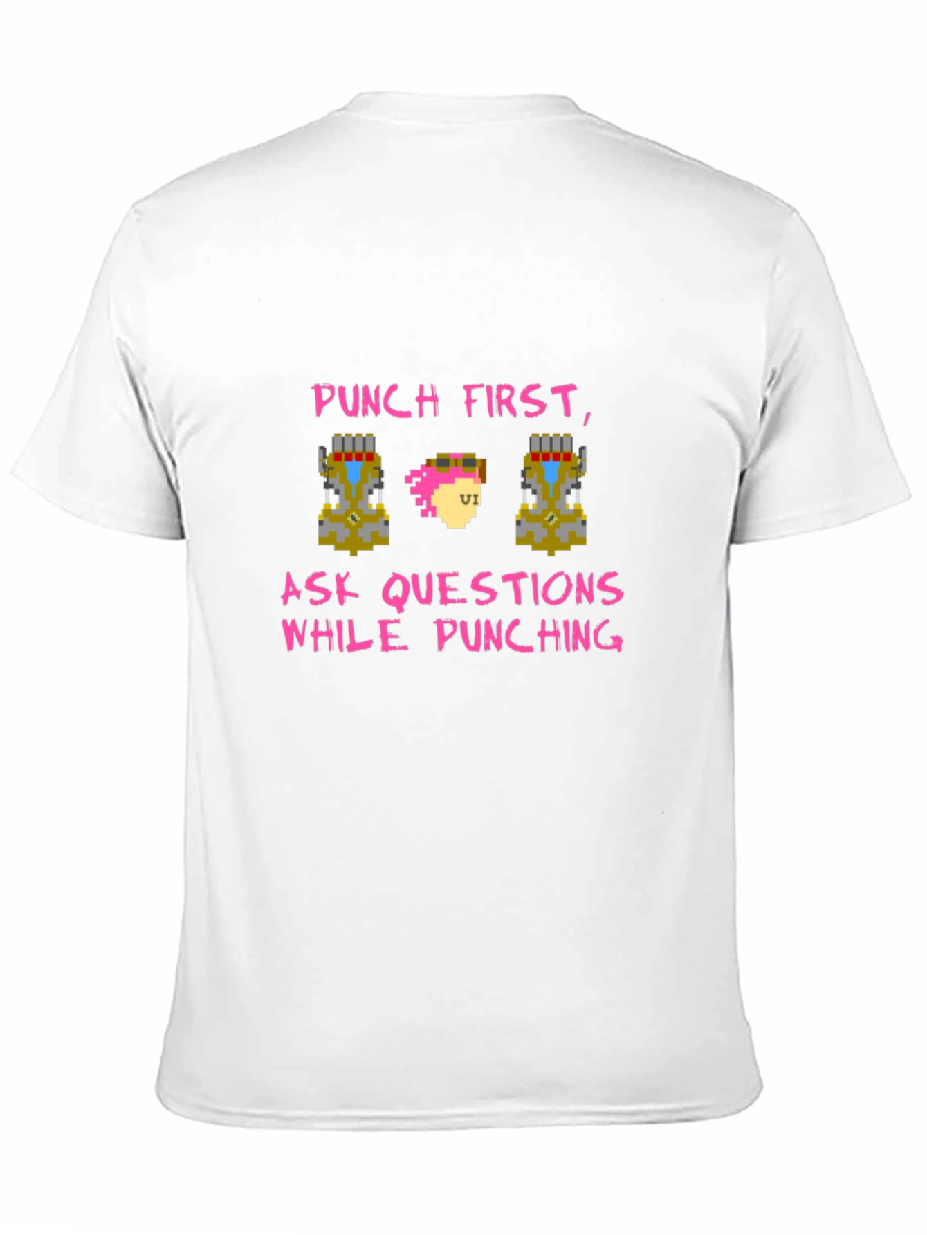 Punch First Pixel Art Tee - Gamer Style