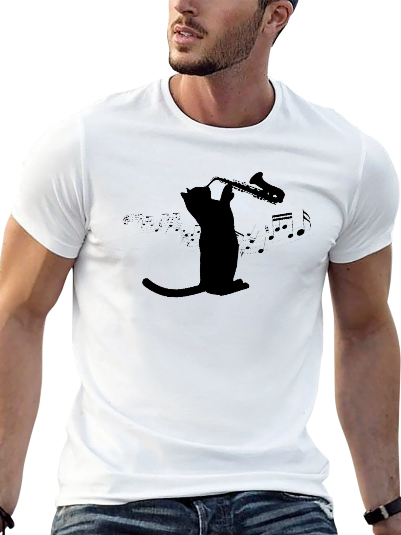 Cool Cat Saxophone Player T-Shirt