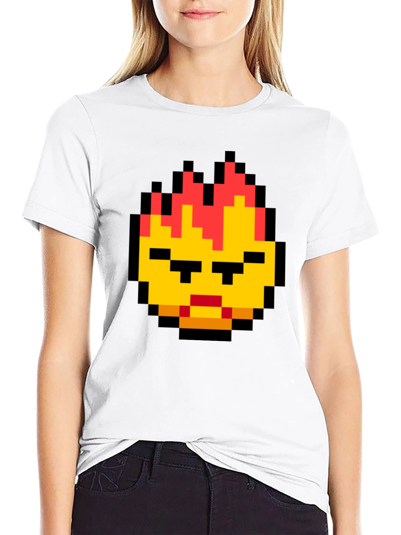 Pixel Art Angry Face T-Shirt