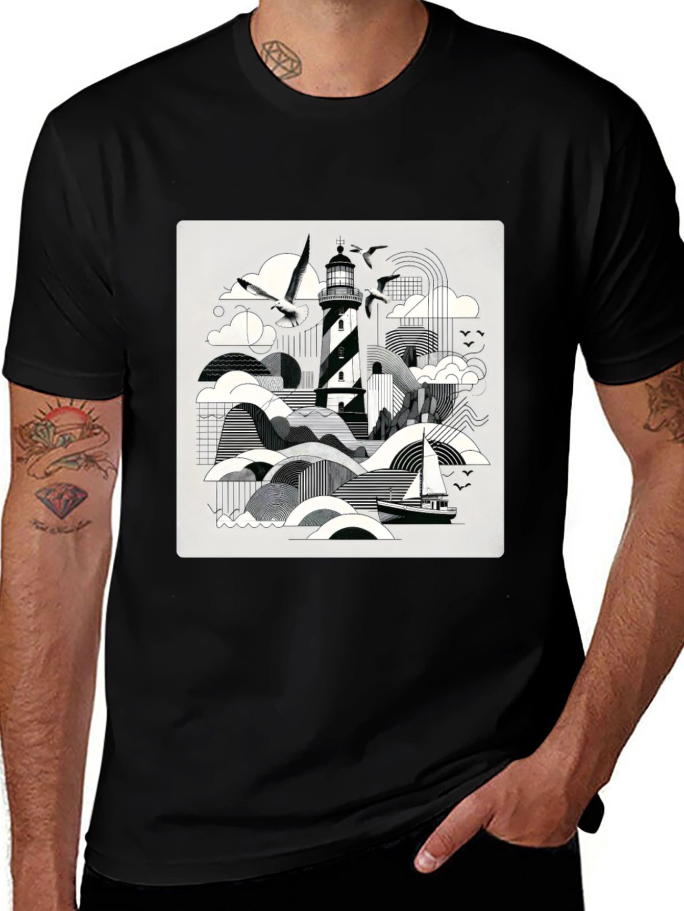 Coastal Lighthouse Graphic Tee