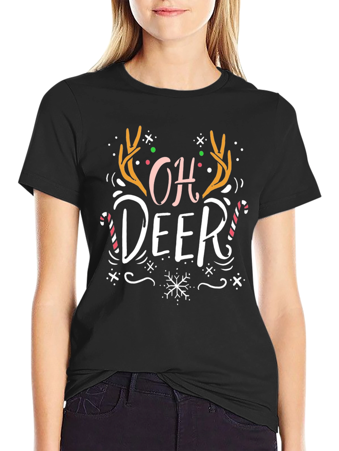 Oh Deer! Christmas Graphic Print Tee