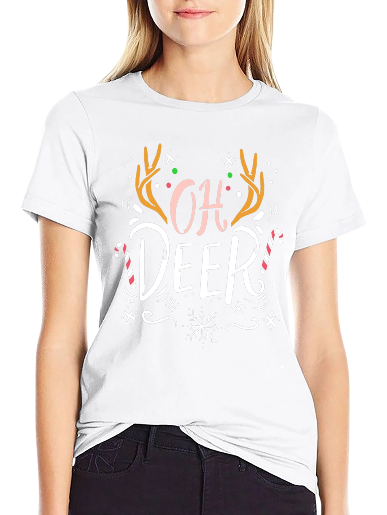 Oh Deer! Christmas Graphic Print Tee