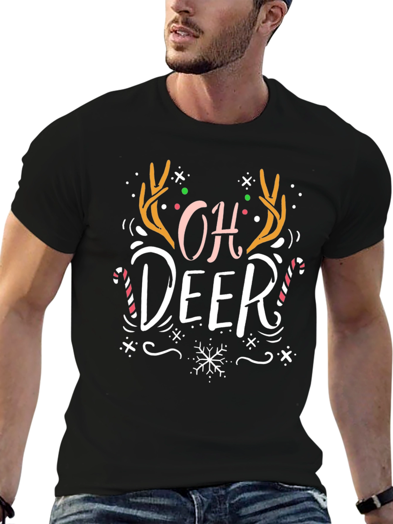 Oh Deer! Christmas Graphic Print Tee