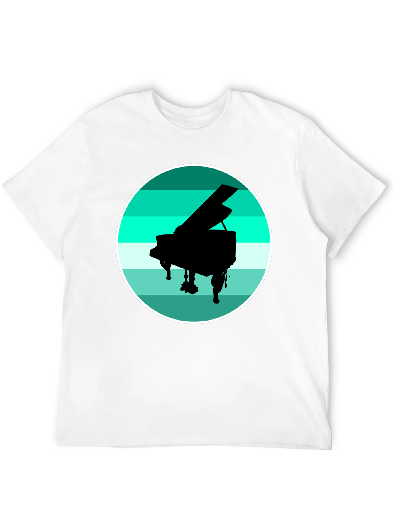 Piano Silhouette Graphic Tee - Black Cotton Blend