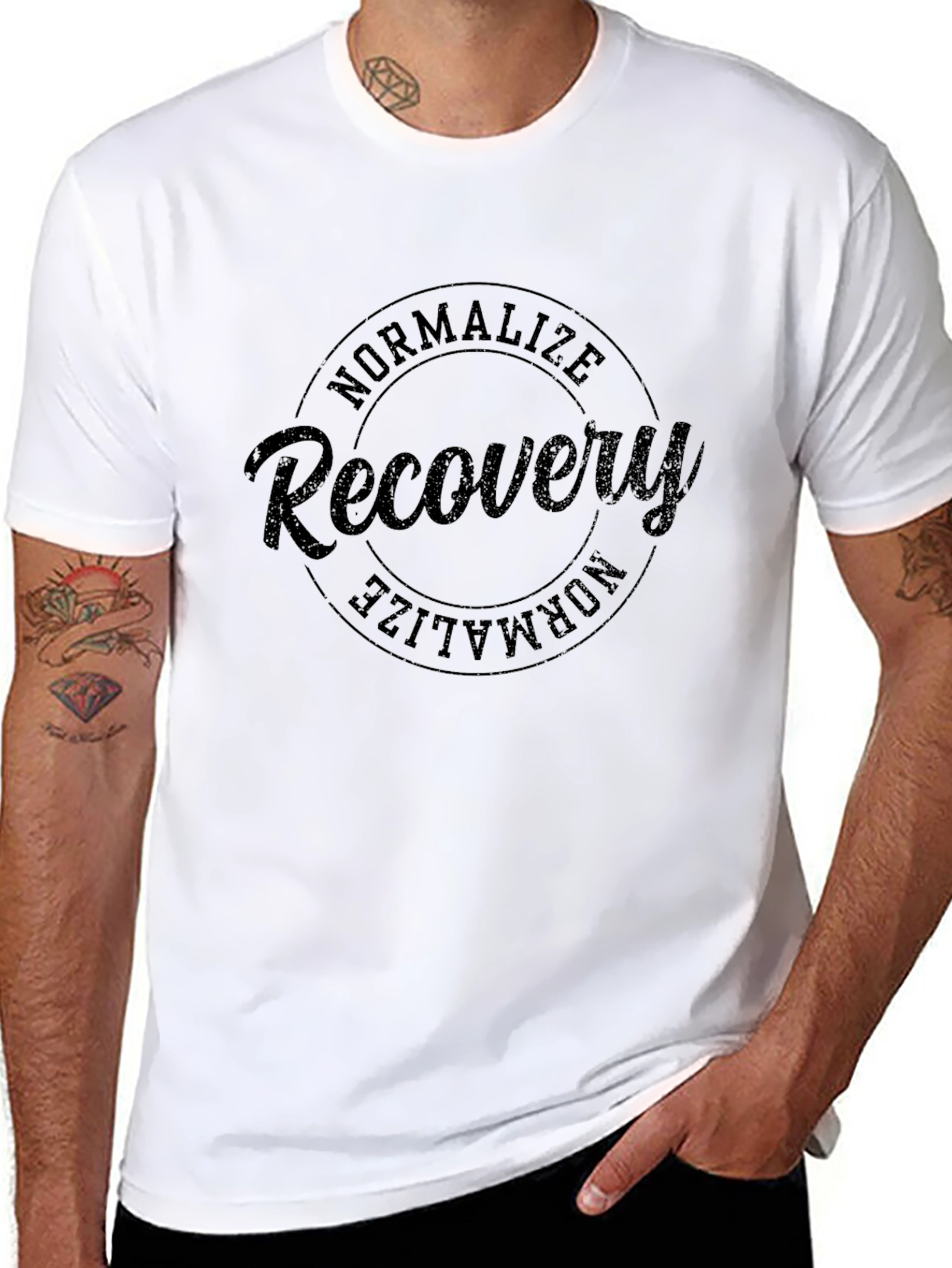 Normalize Recovery Black Graphic T-Shirt
