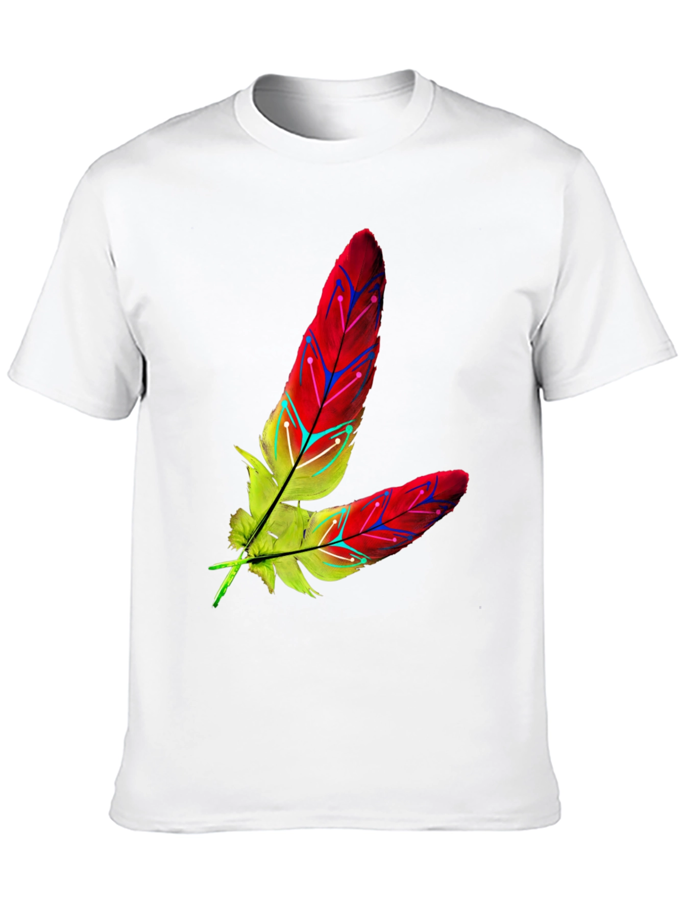 Feather Graphic Tee - Stylish Mens Black T-Shirt