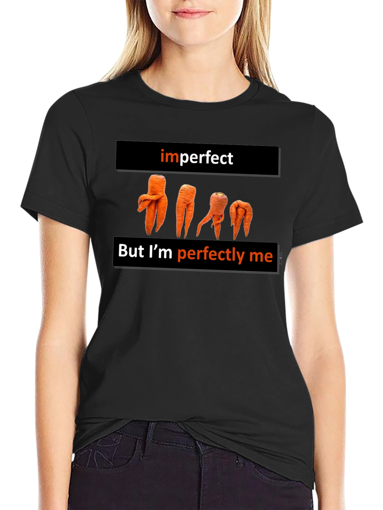 Imperfectly Me Black T-Shirt