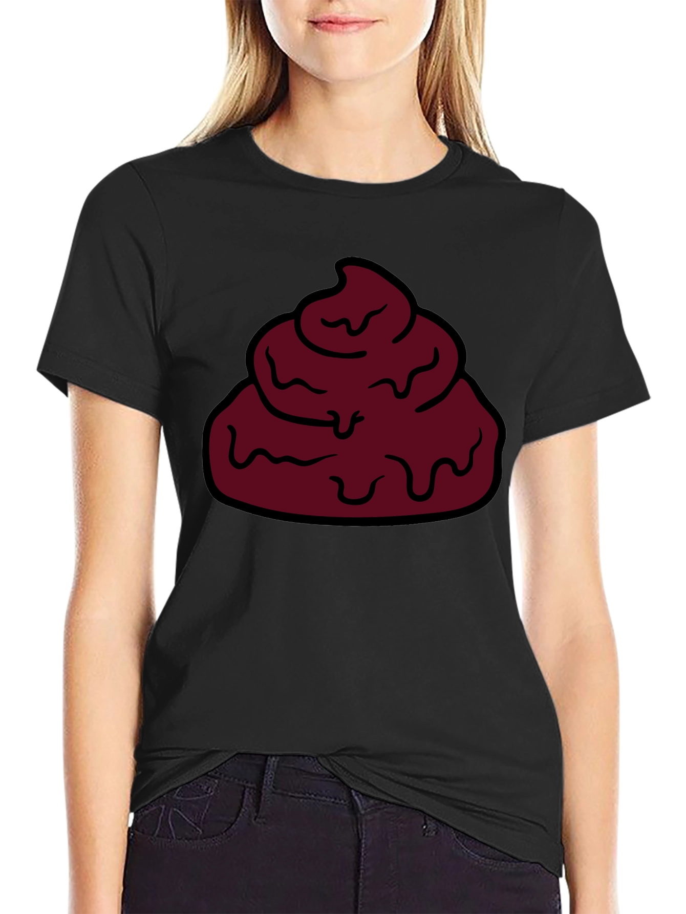 Maroon Swirl Graphic Tee - Casual Cotton T-Shirt