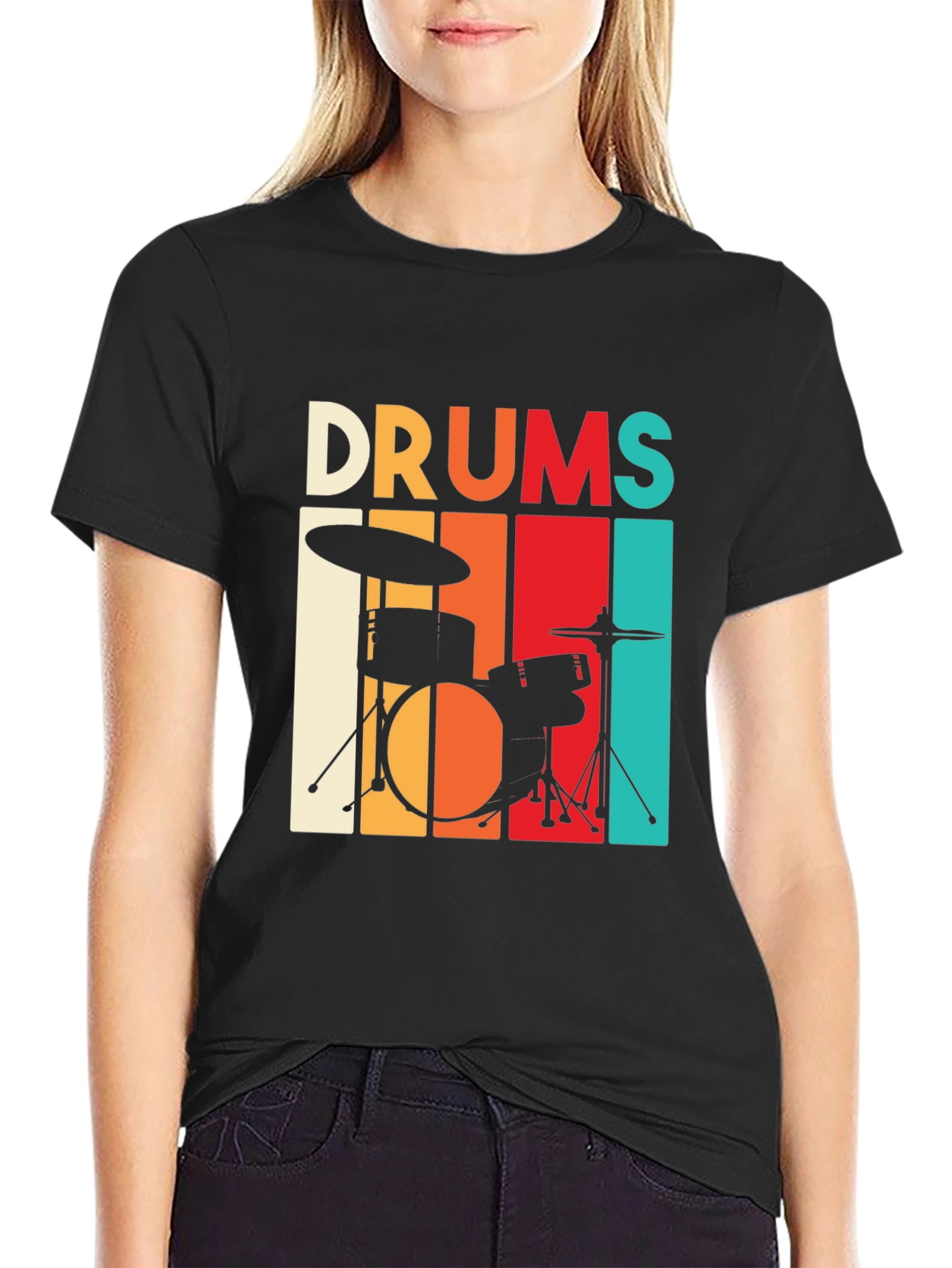 Retro Drums Graphic T-Shirt - Music Lover Tee