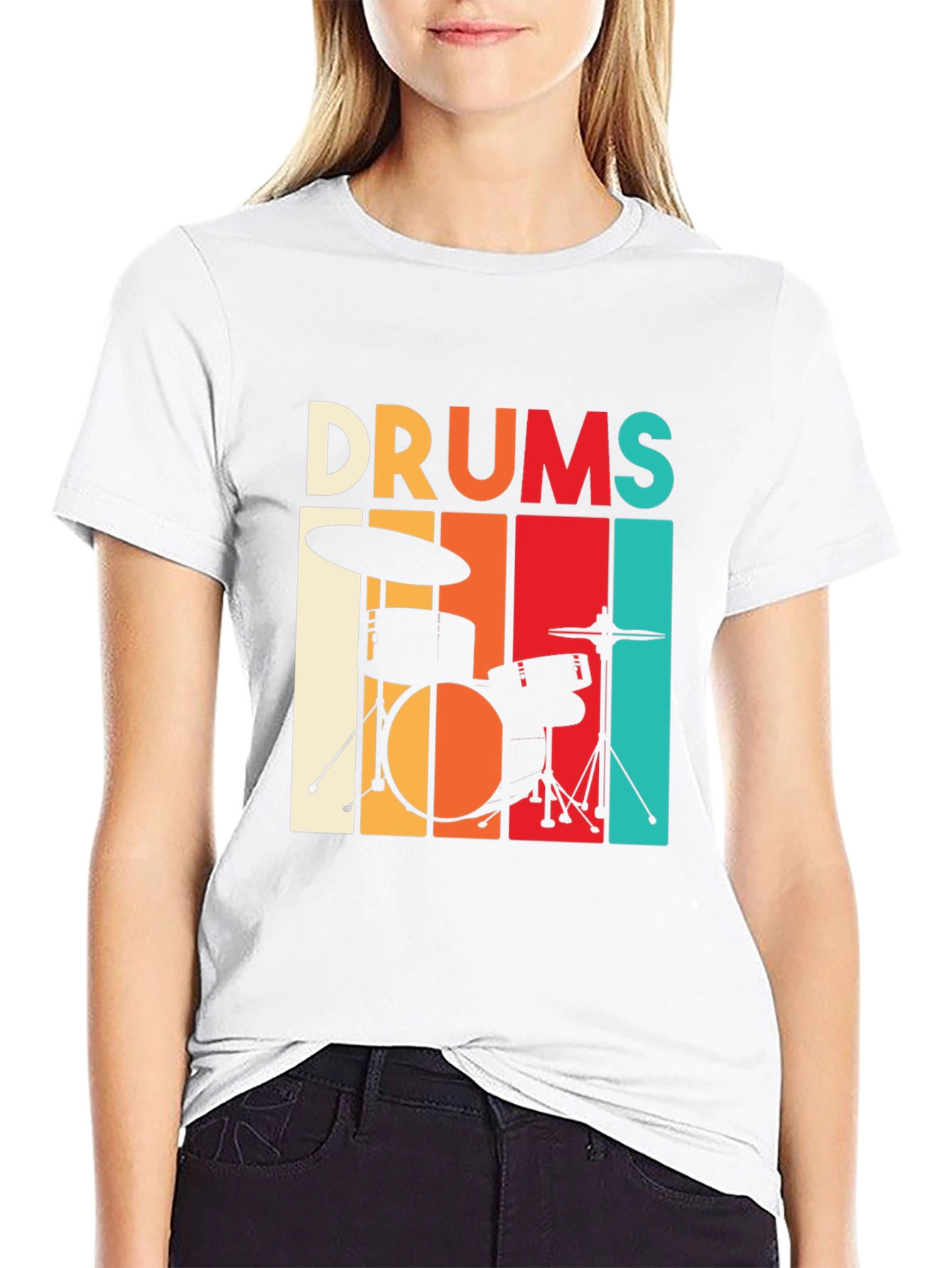 Retro Drums Graphic T-Shirt - Music Lover Tee