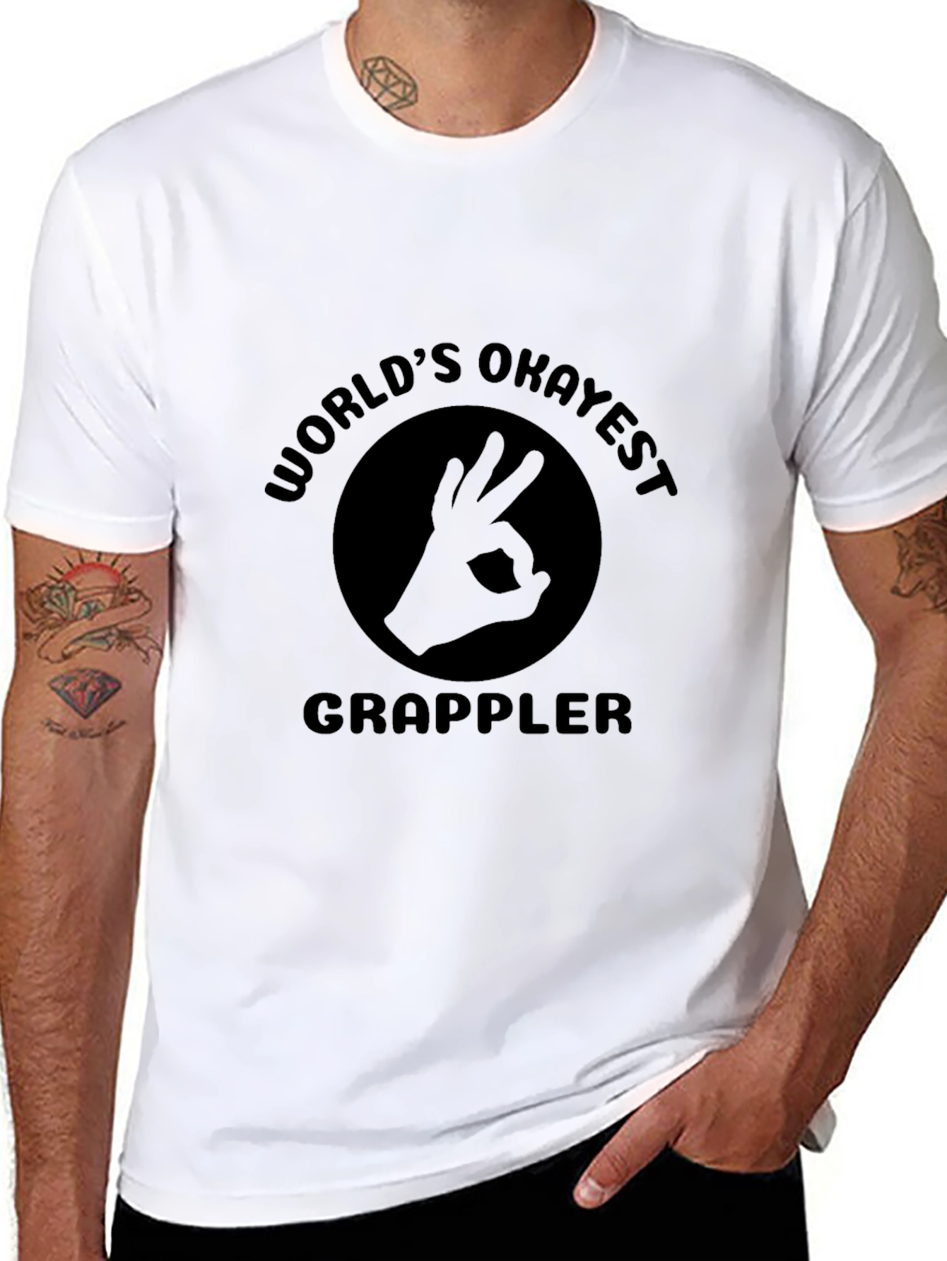 Worlds Okayest Grappler Black T-Shirt