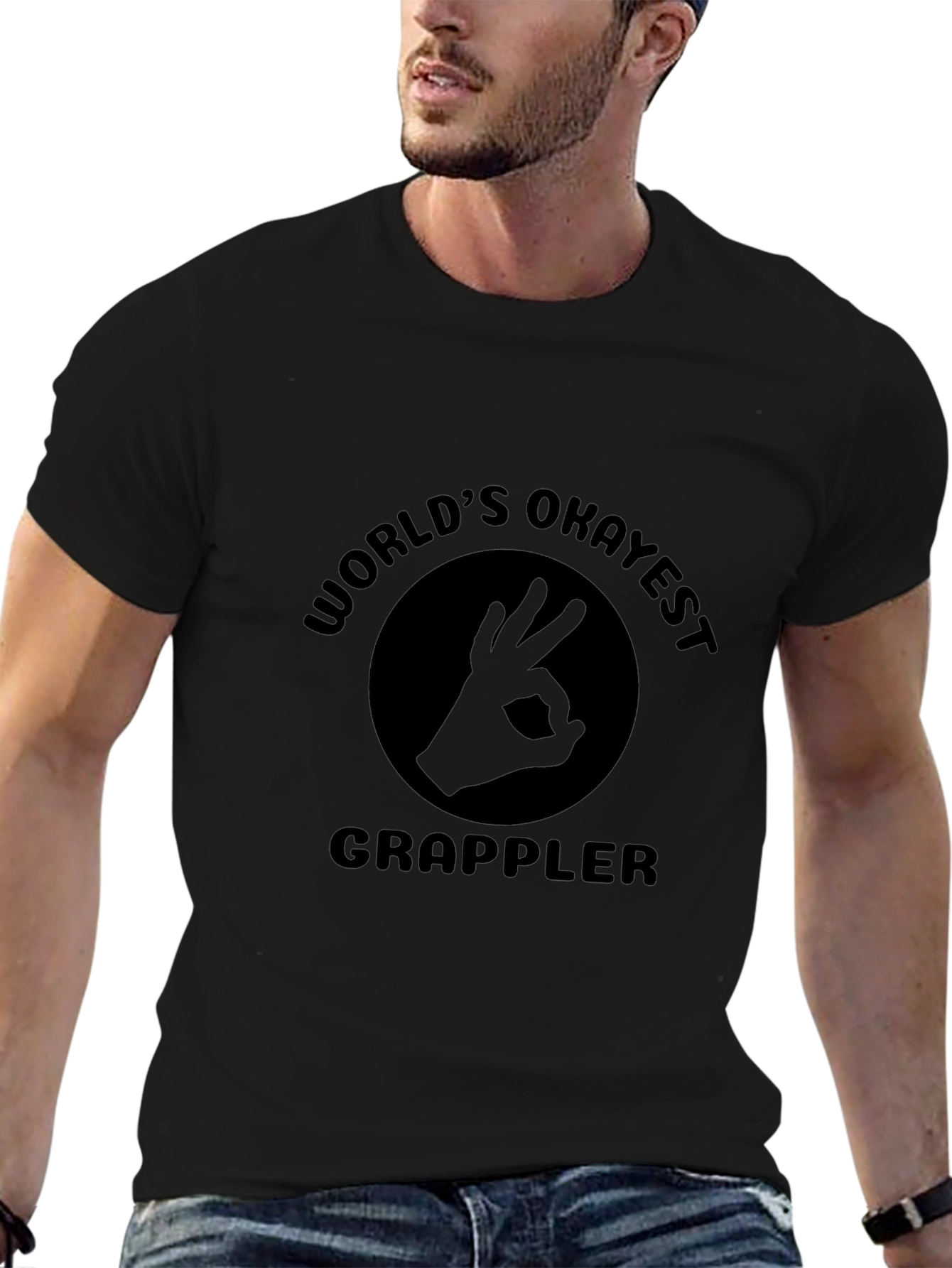 Worlds Okayest Grappler Black T-Shirt