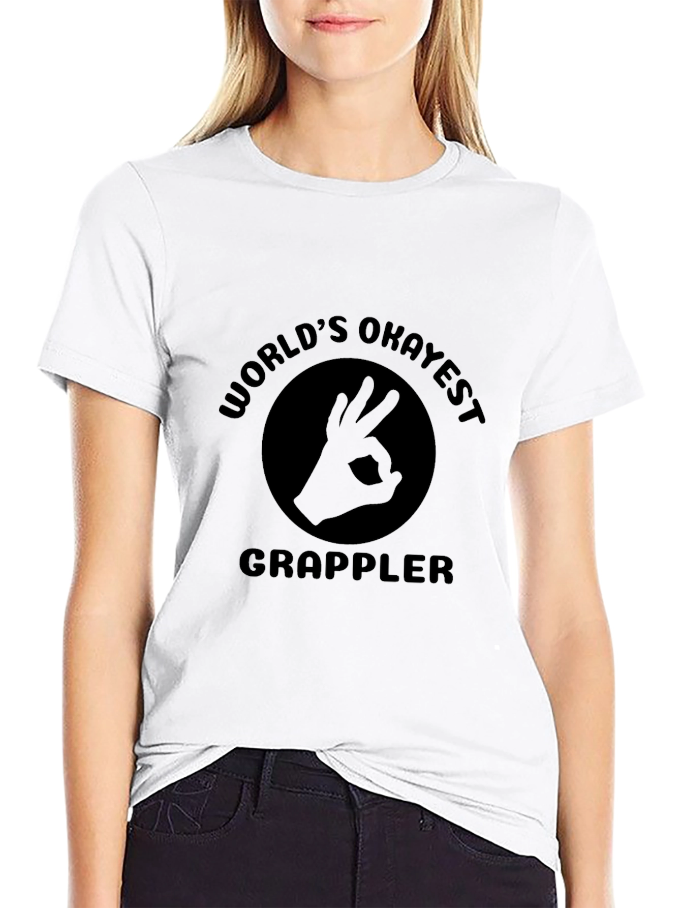 Worlds Okayest Grappler Black T-Shirt