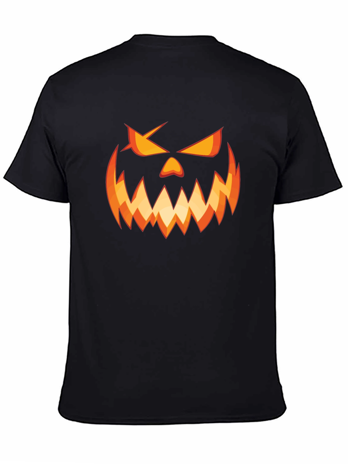 Halloween Pumpkin Face Graphic Tee - Scary & Stylish