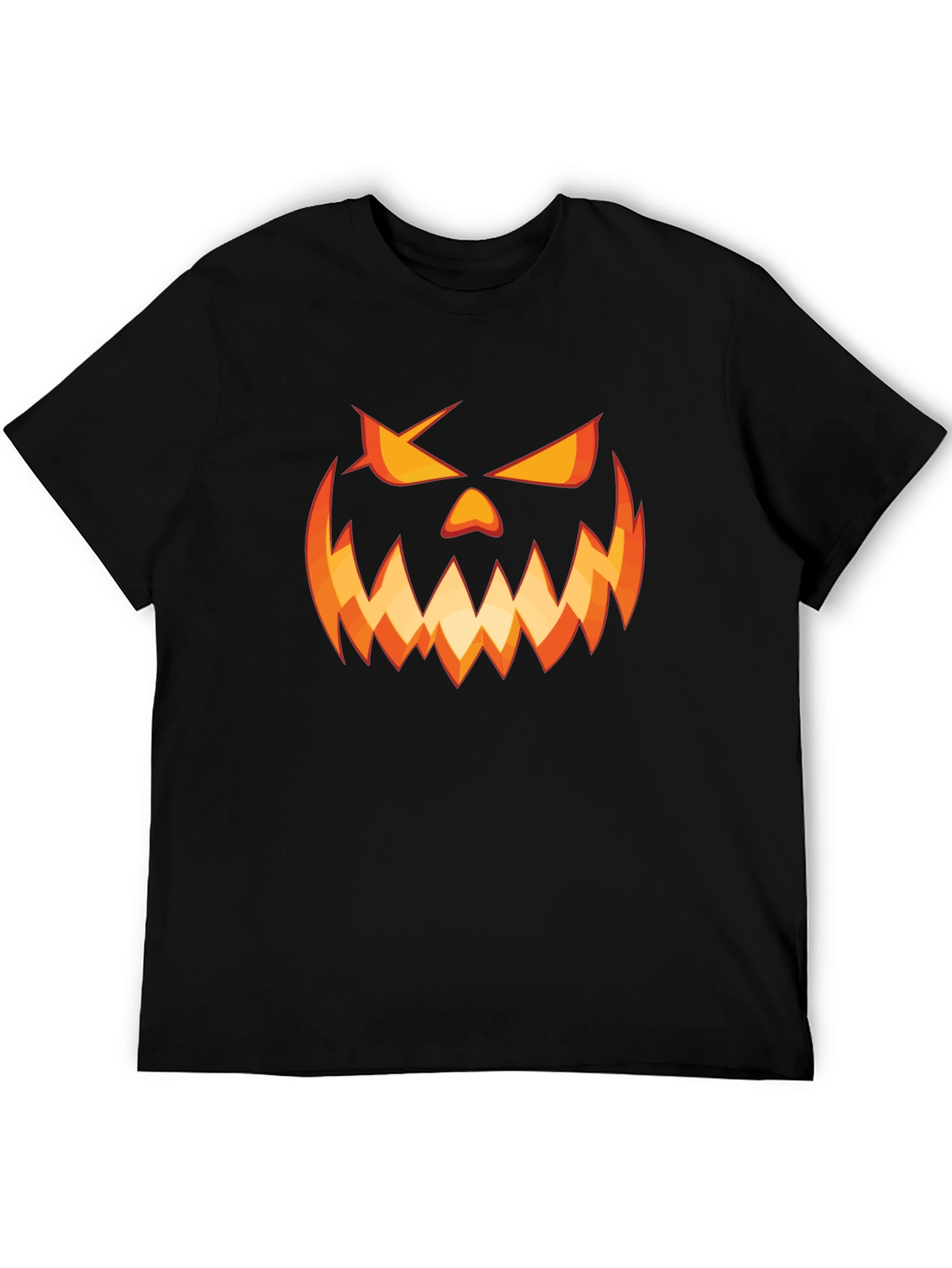 Halloween Pumpkin Face Graphic Tee - Scary & Stylish