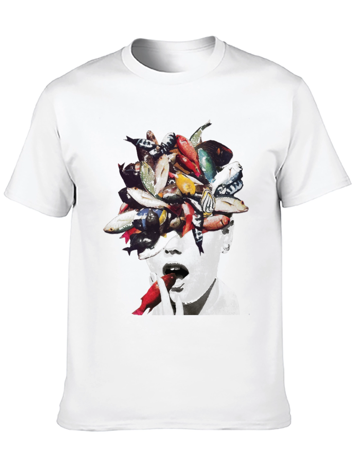 Fish Head Graphic Tee - Unique Artistic Design