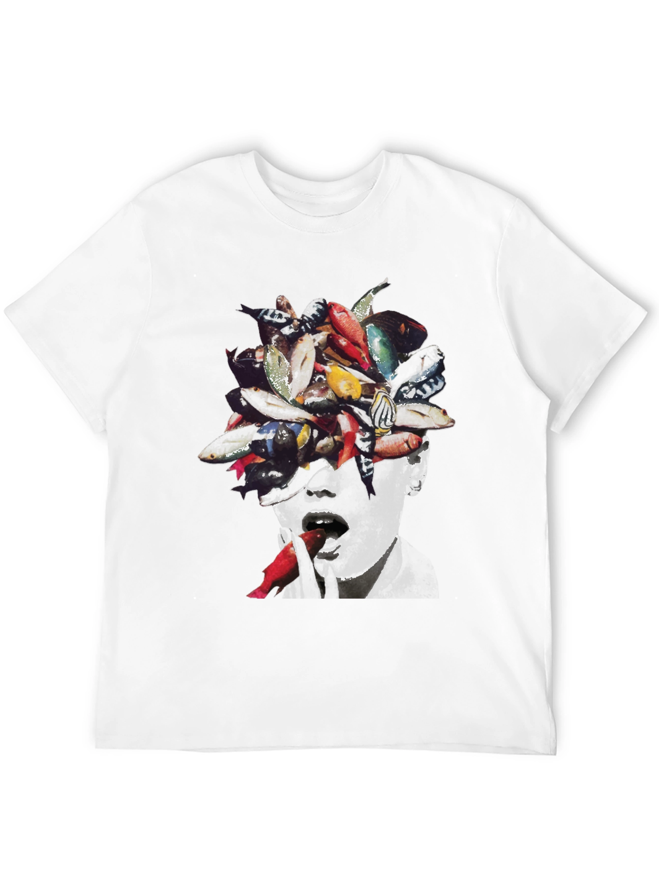 Fish Head Graphic Tee - Unique Artistic Design