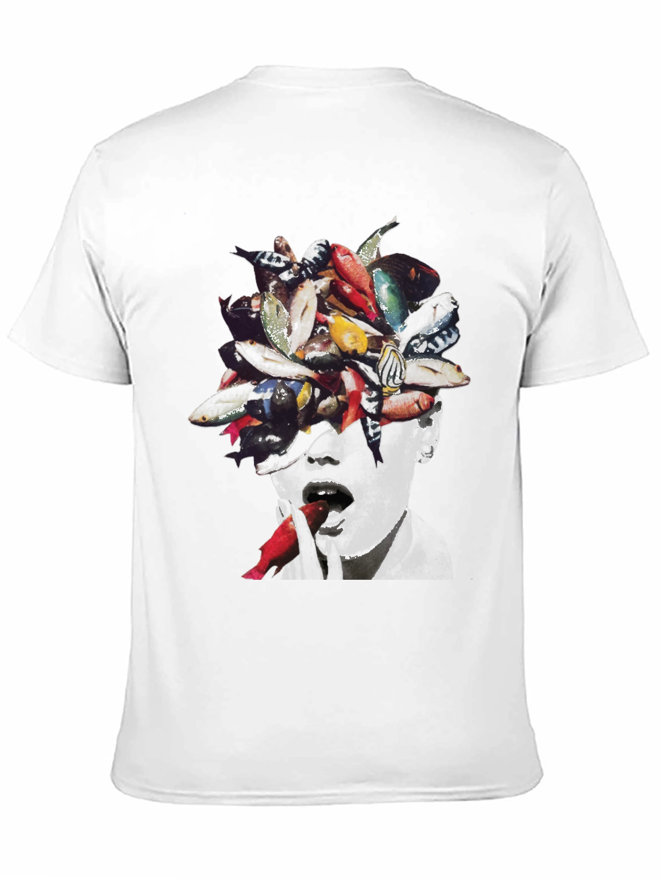 Fish Head Graphic Tee - Unique Artistic Design