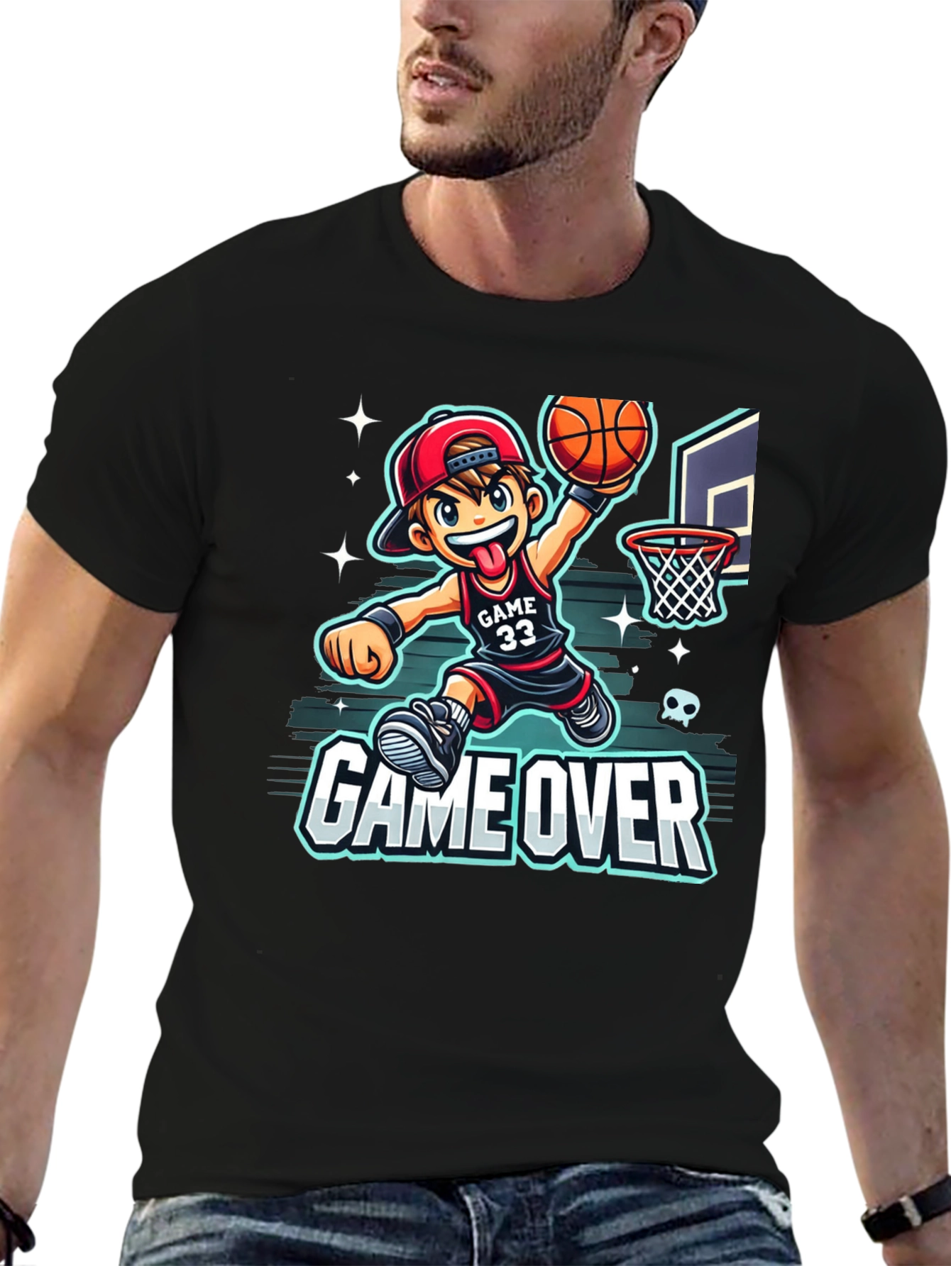 Game Over Basketball Graphic Tee