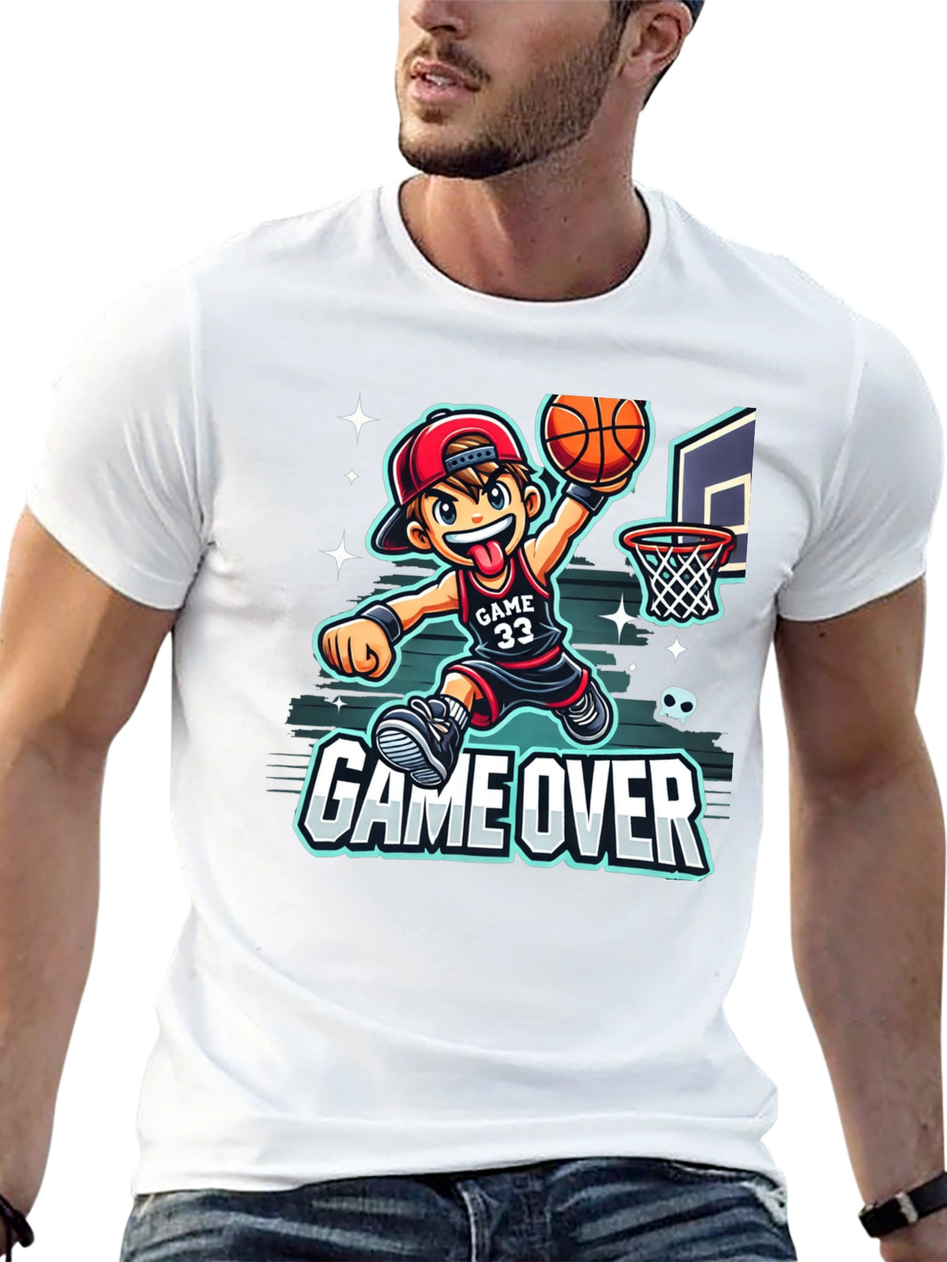 Game Over Basketball Graphic Tee